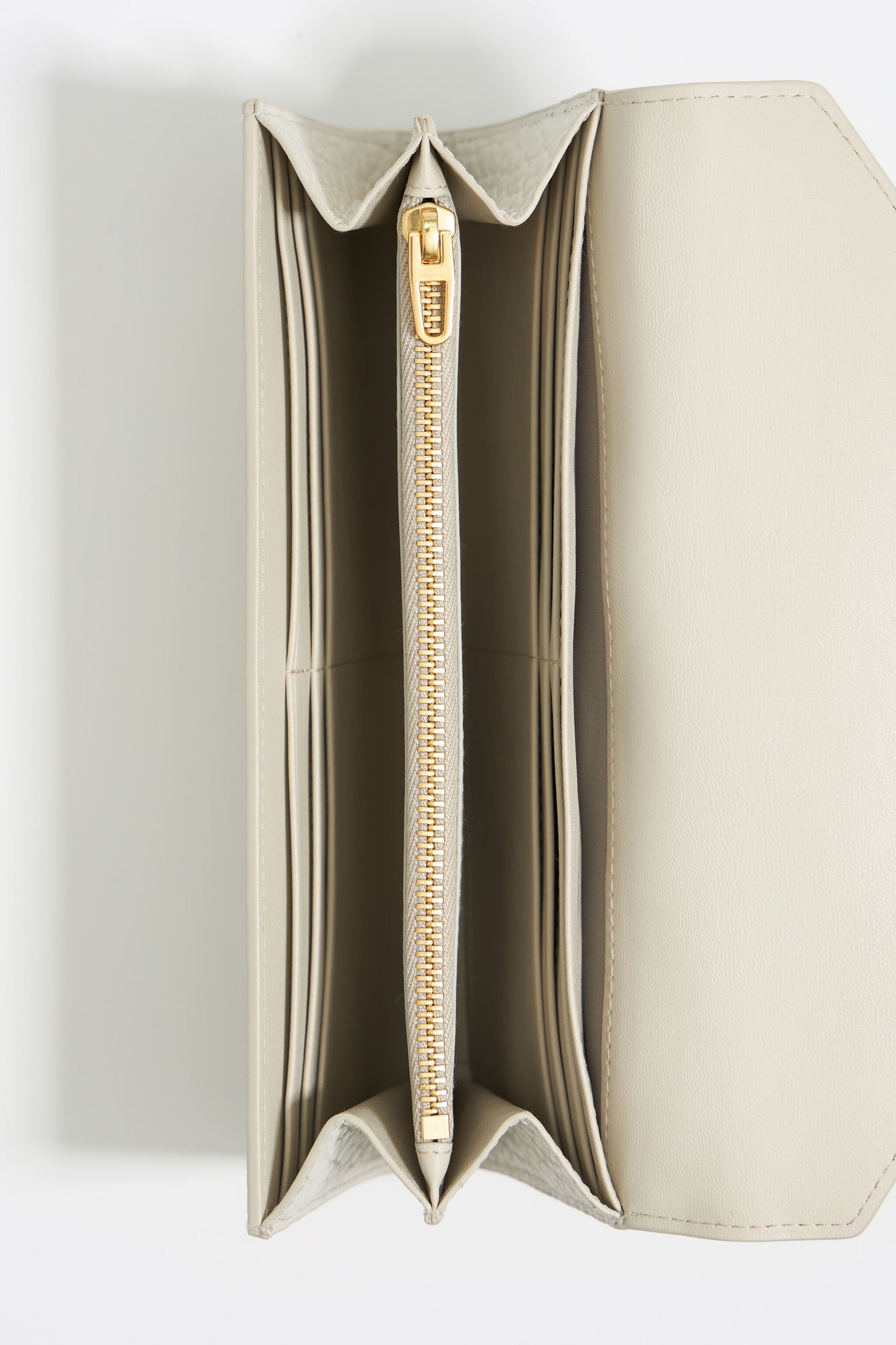 Off-white leather continental wallet