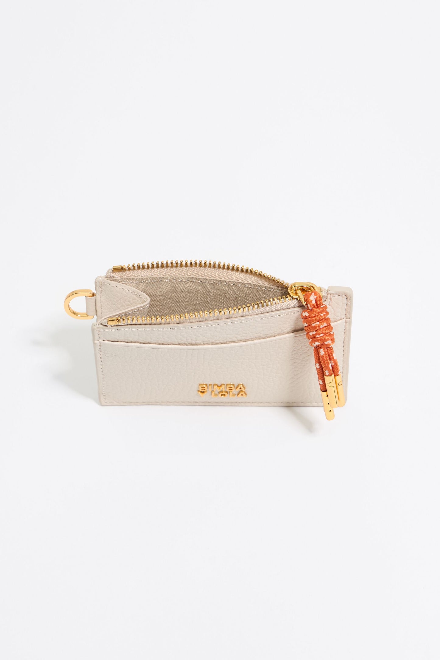 Off-white leather card holder