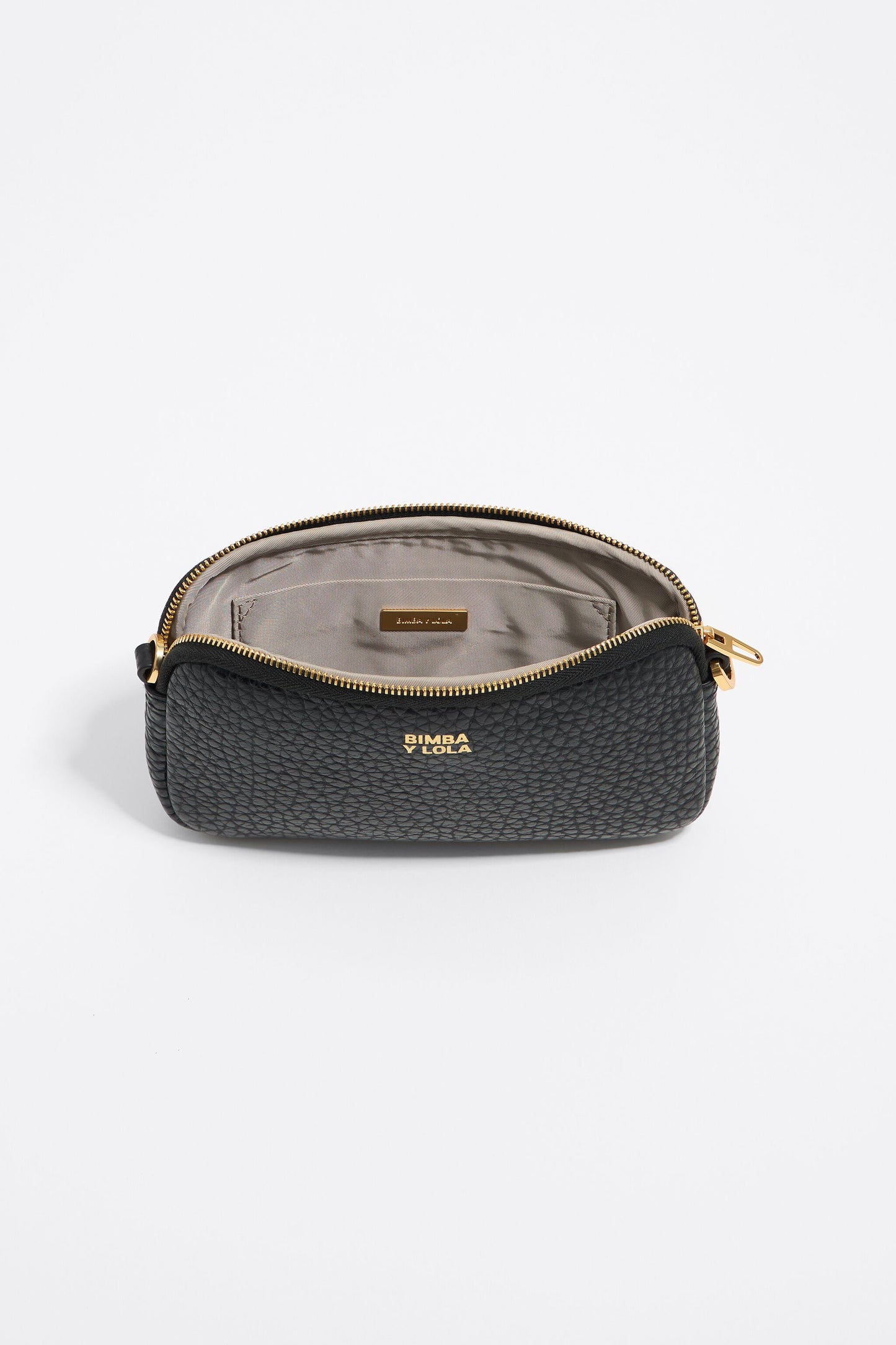 Black leather mini crossbody bag