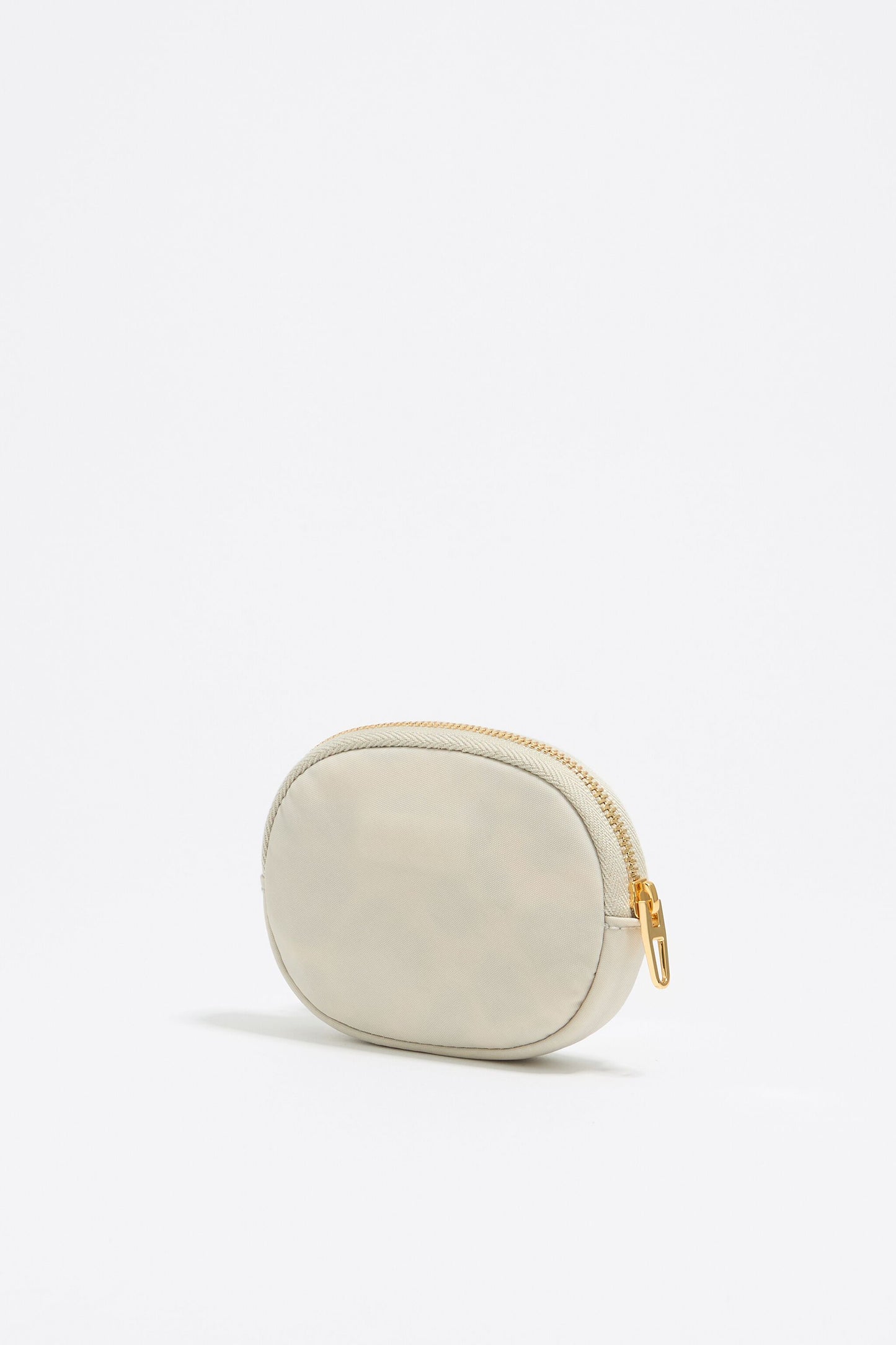 Stone white nylon oval coin purse
