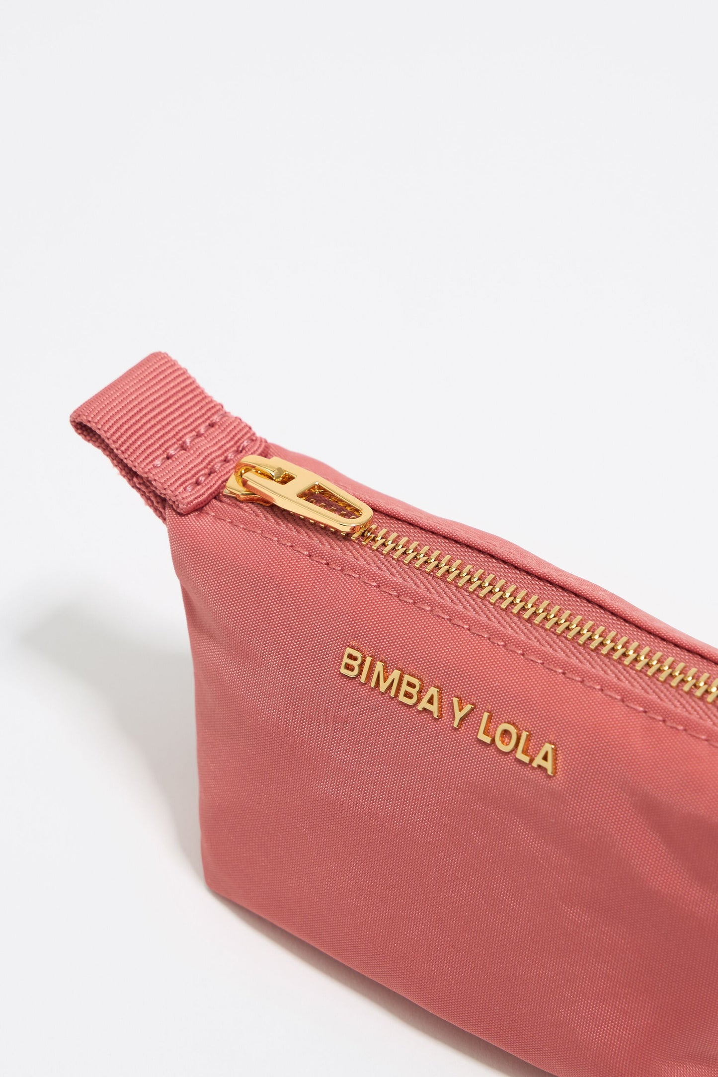 Mini pink nylon trapezium coin purse