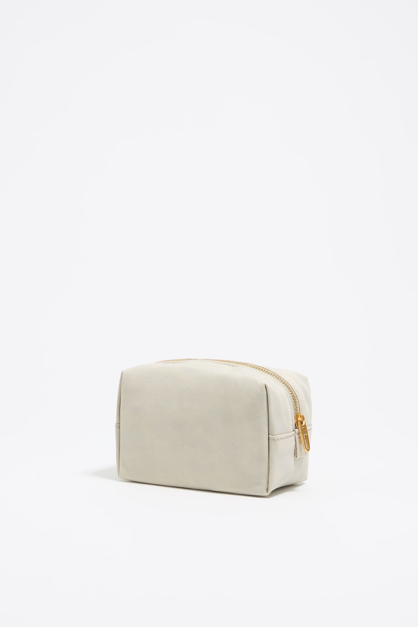 Small stone white nylon make-up case