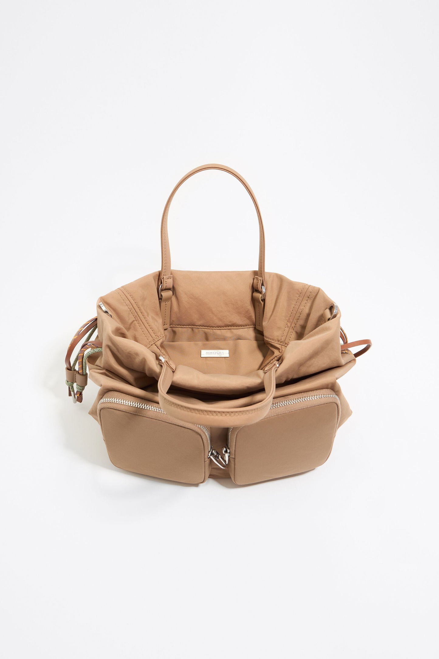 Medium bark nylon multi-pocket bag