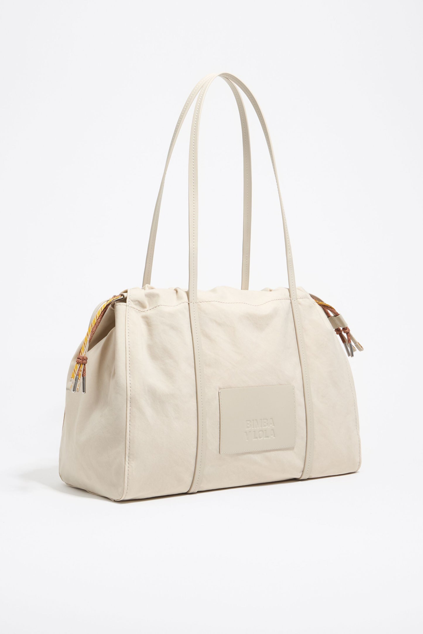 Large stone white nylon shopper bag