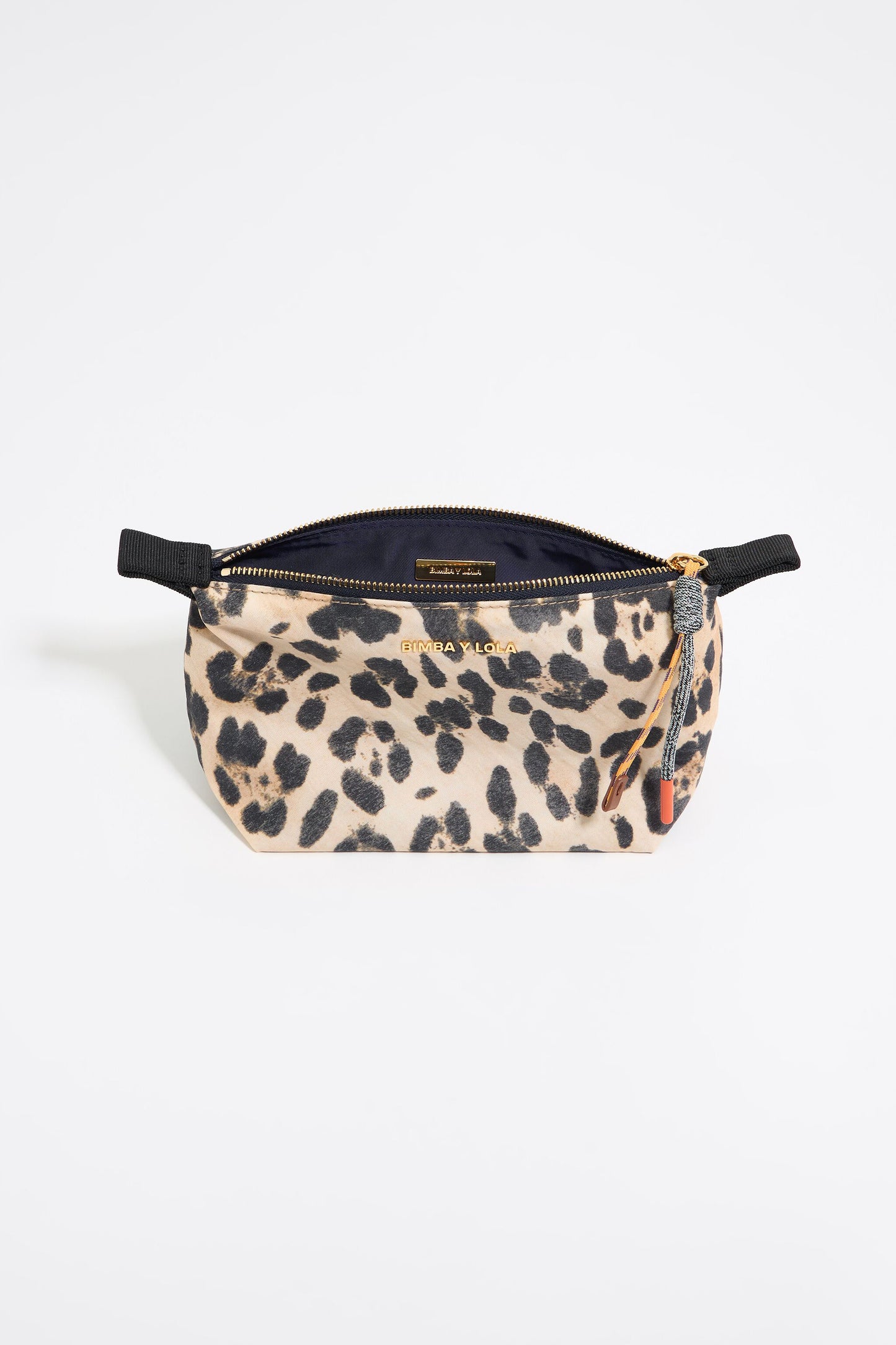Small beige Leopard nylon make-up case