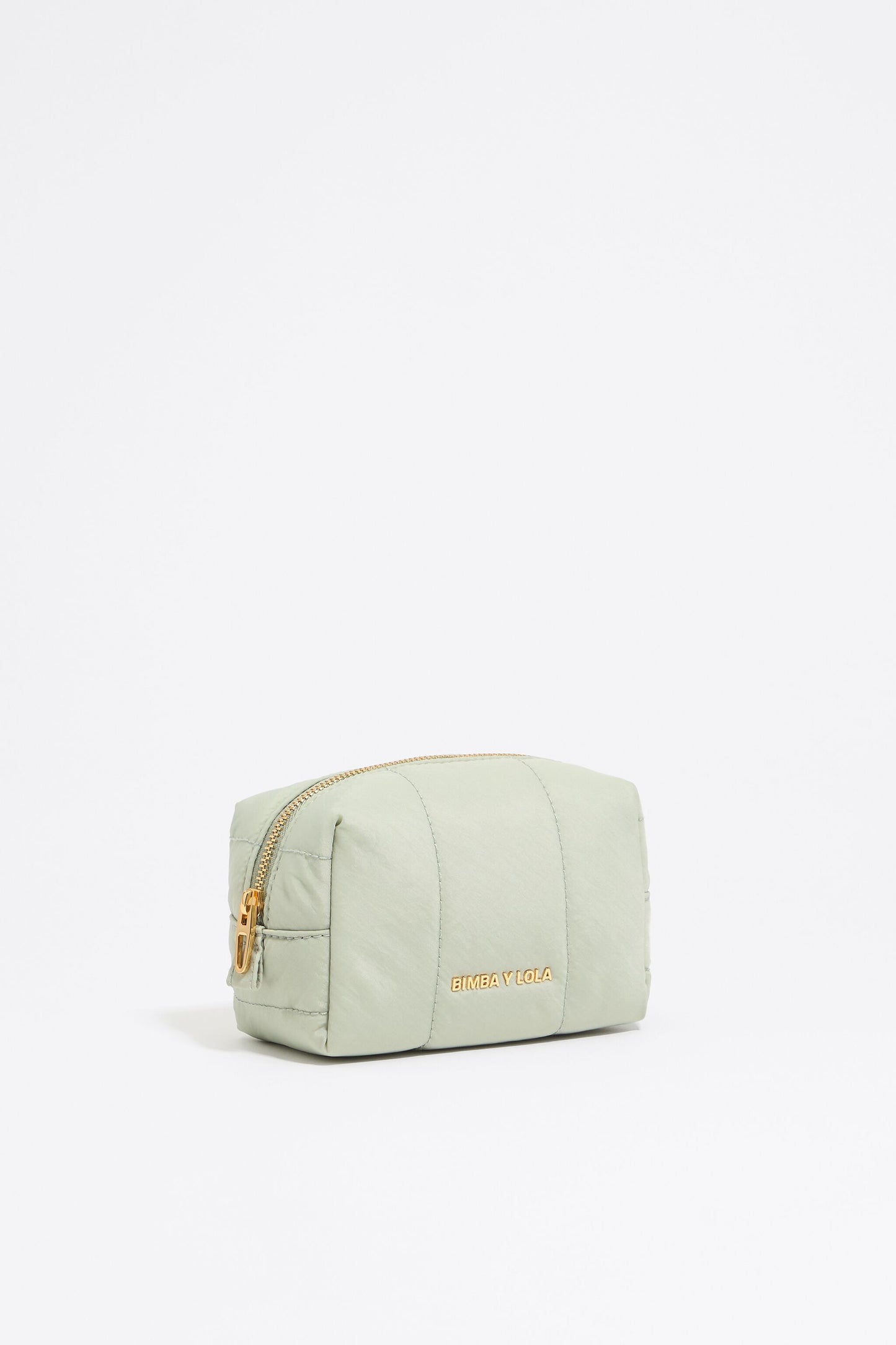 Small aquamarine nylon make-up case