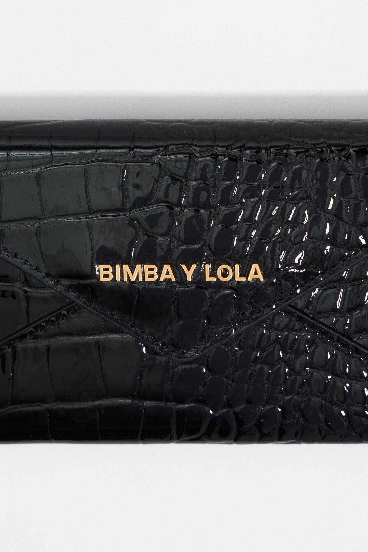 Black mock croc coin purse
