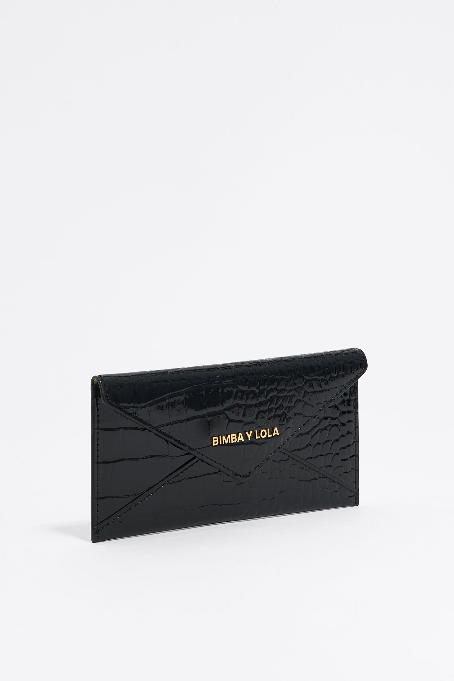 Black mock croc coin purse