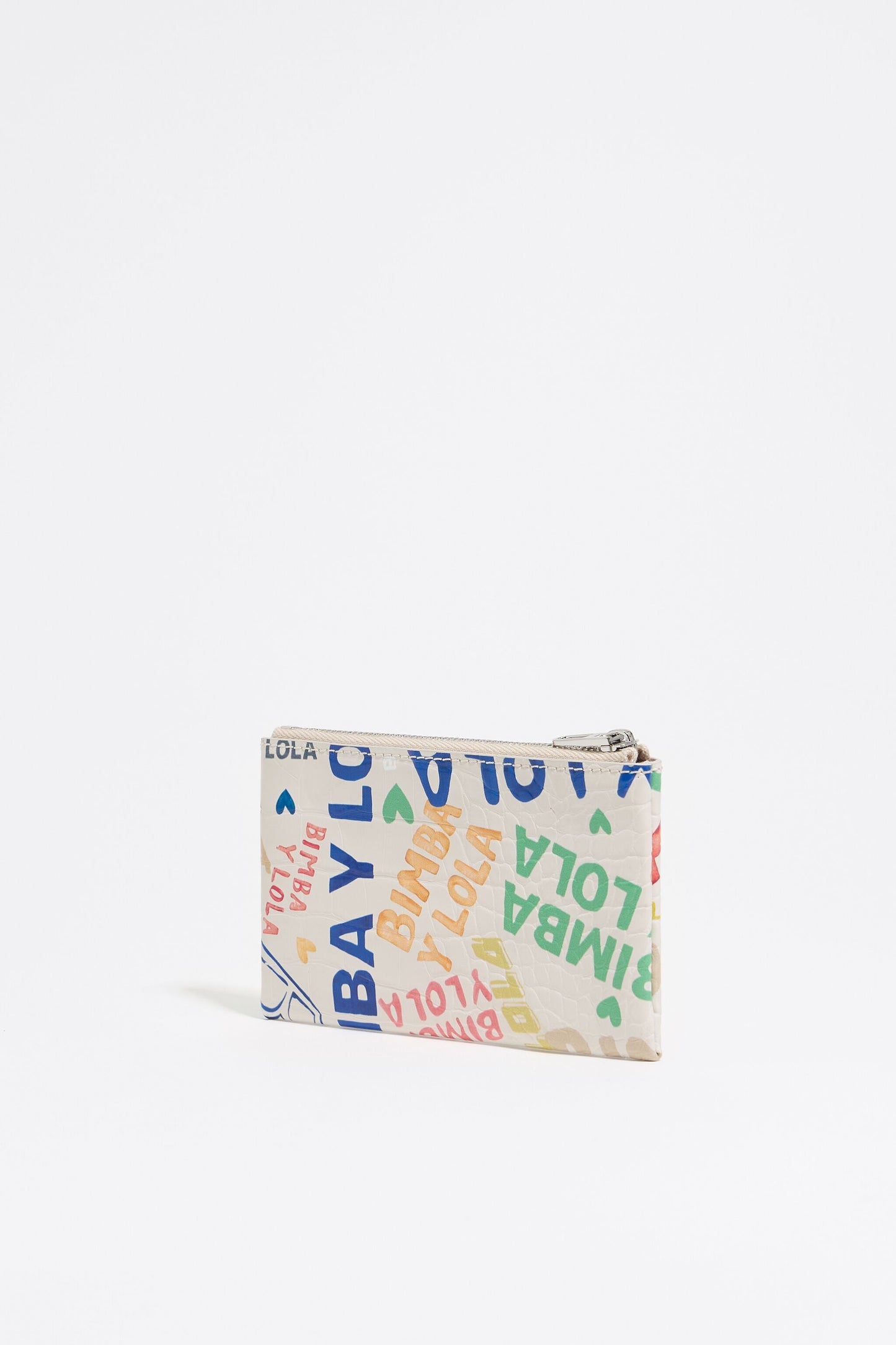 Ivory mock croc BIMBA logos coin purse