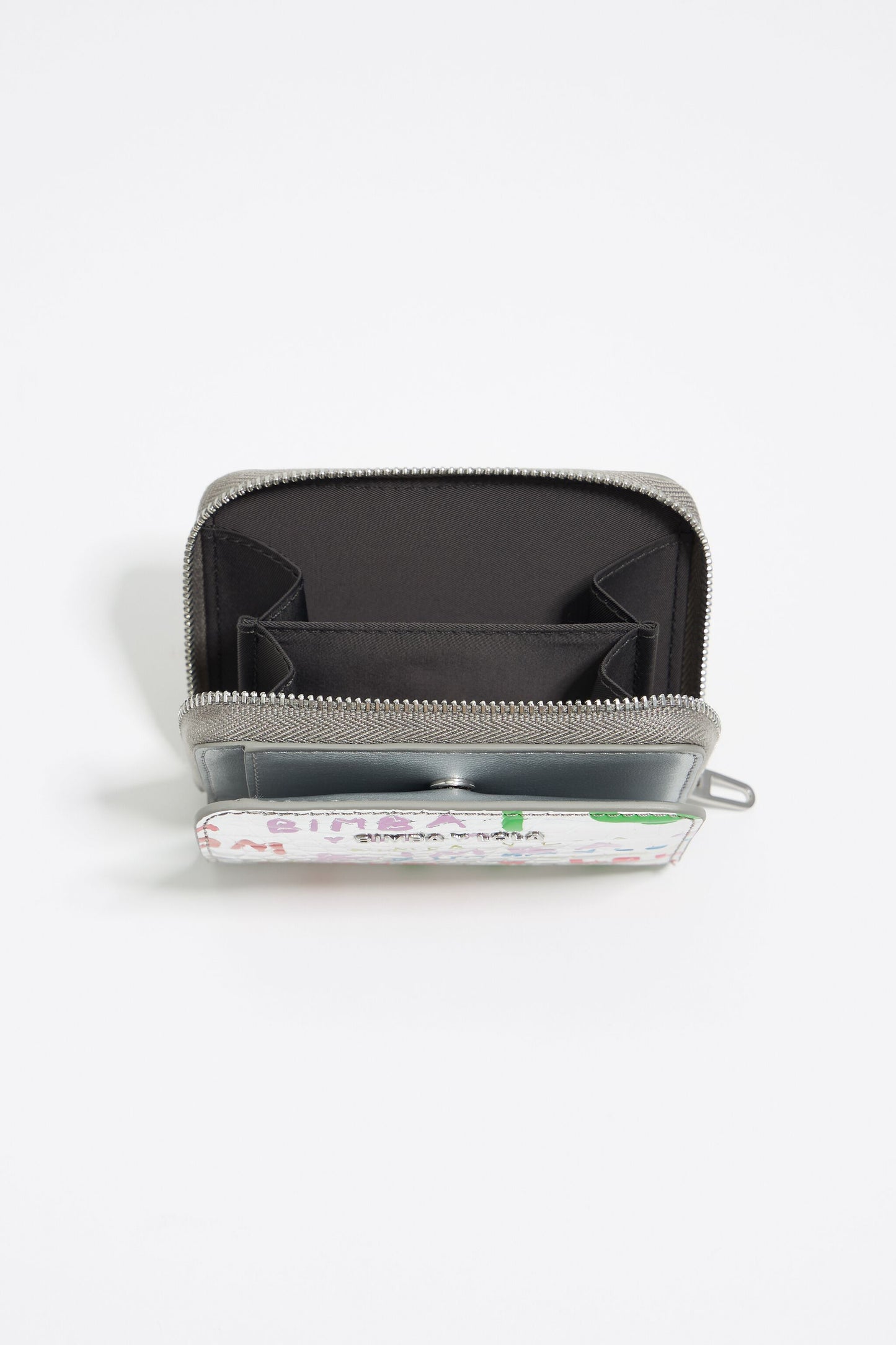 Silver mock croc BIMBAYLOLA.COM card holder