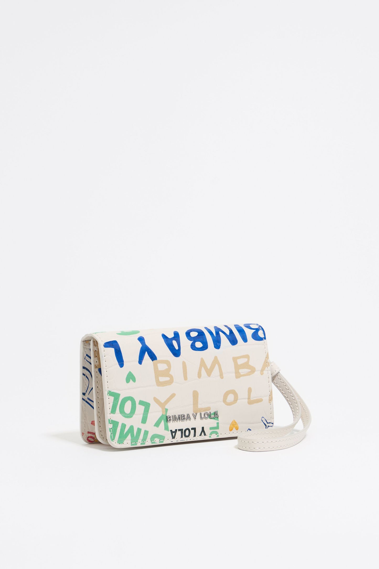 Ivory mock croc BIMBA logos coin purse