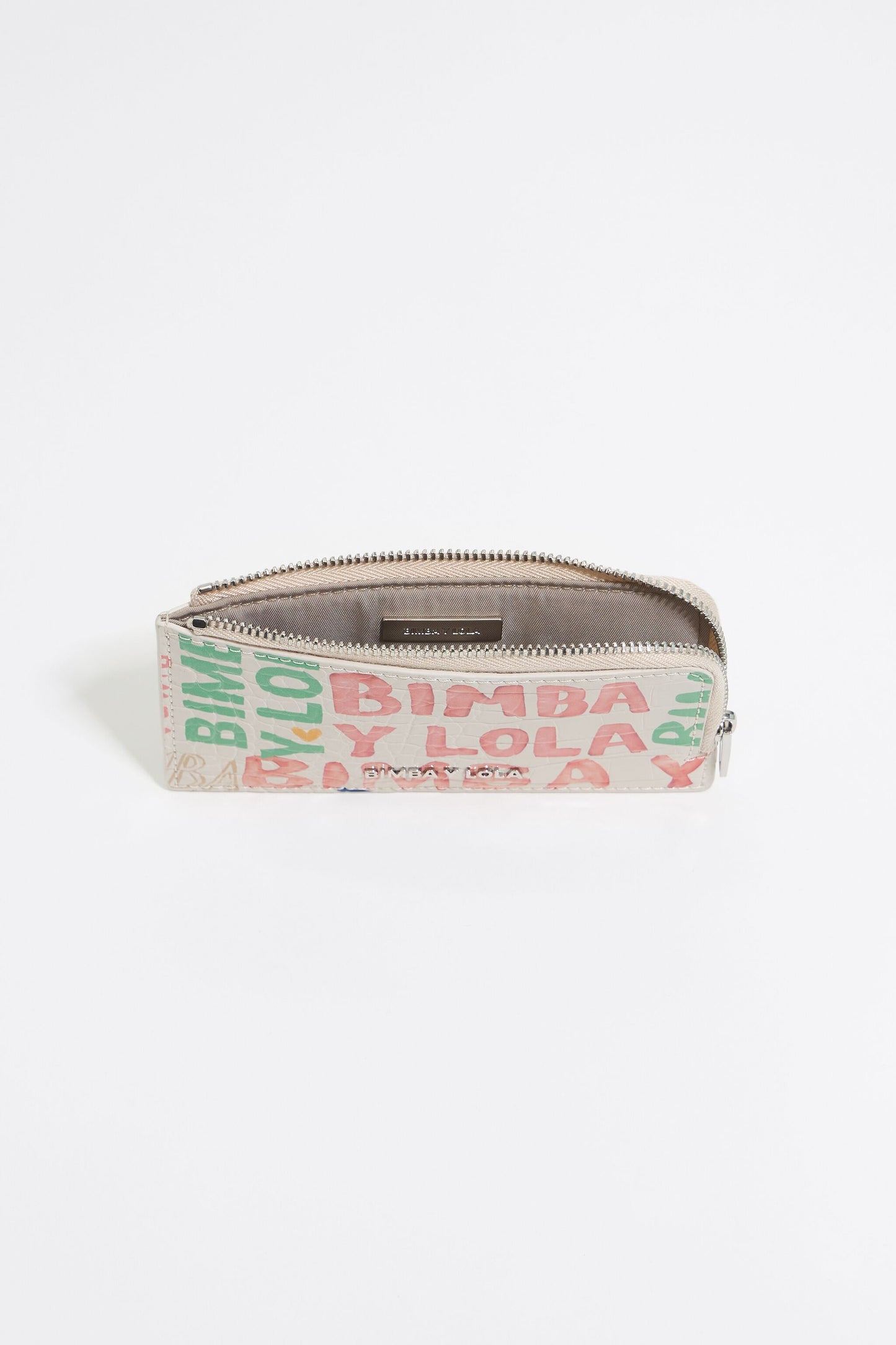 Ivory mock croc BIMBA logos purse