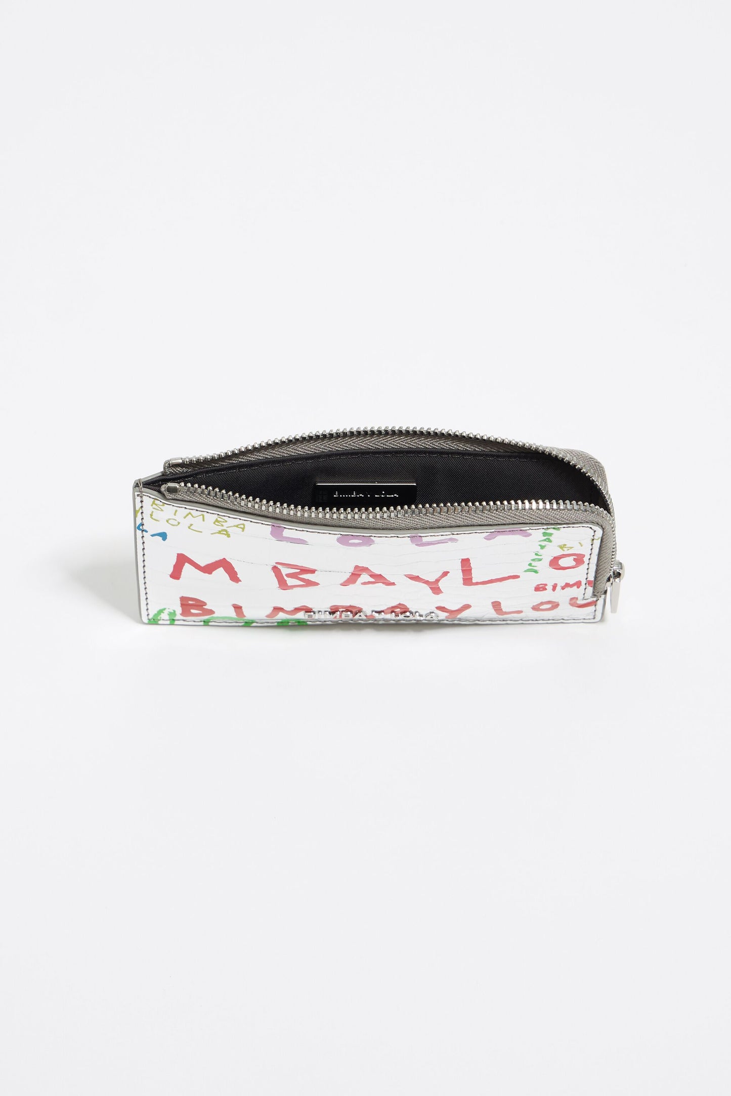 Silver mock croc BIMBAYLOLA.COM card holder/coin purse