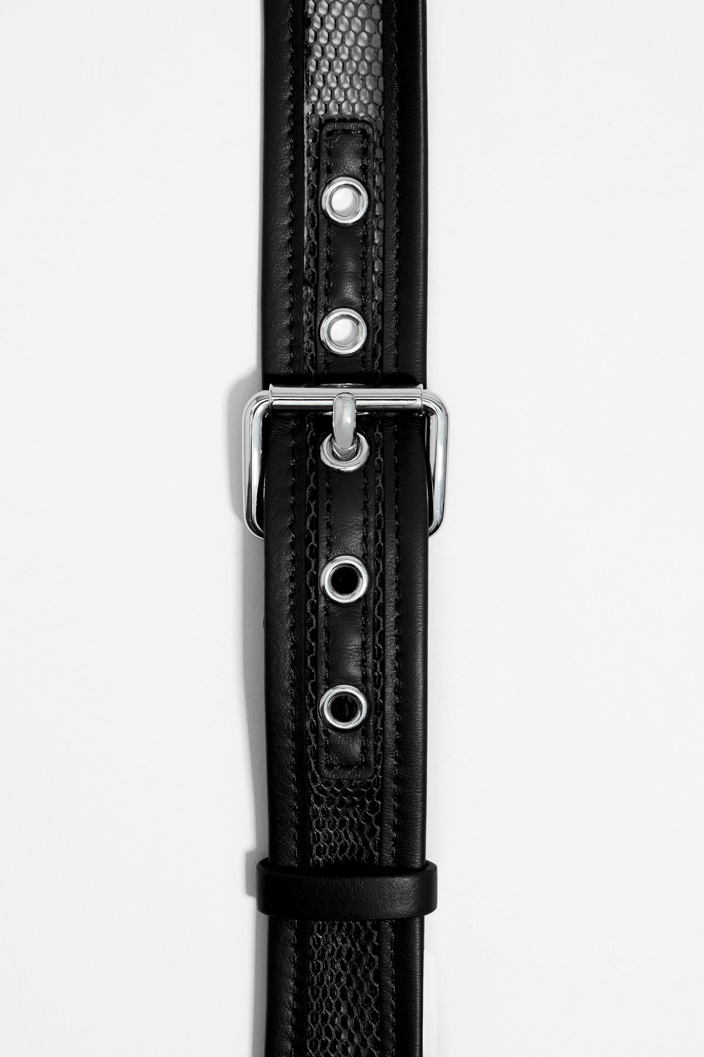 Black mesh crossbody mini bag