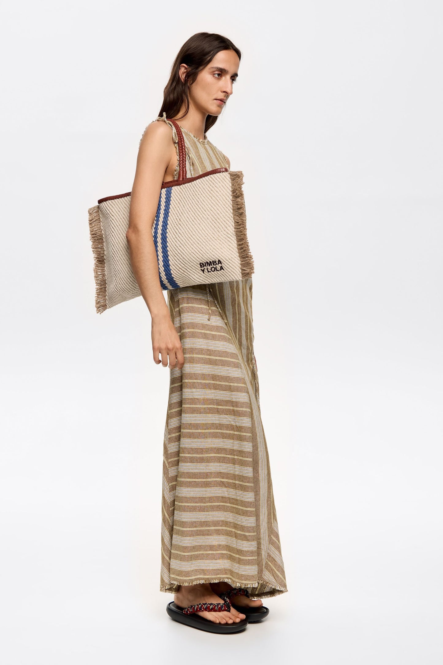 Large ecru shopper bag