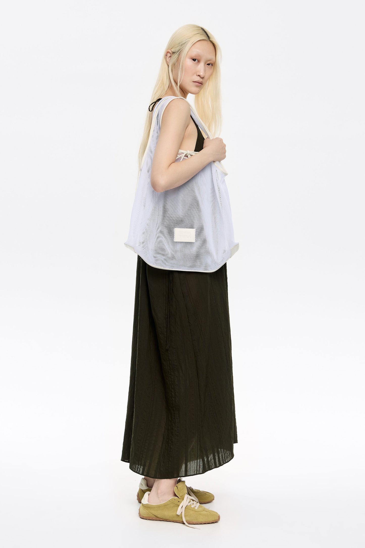 Large white mesh Paper bag