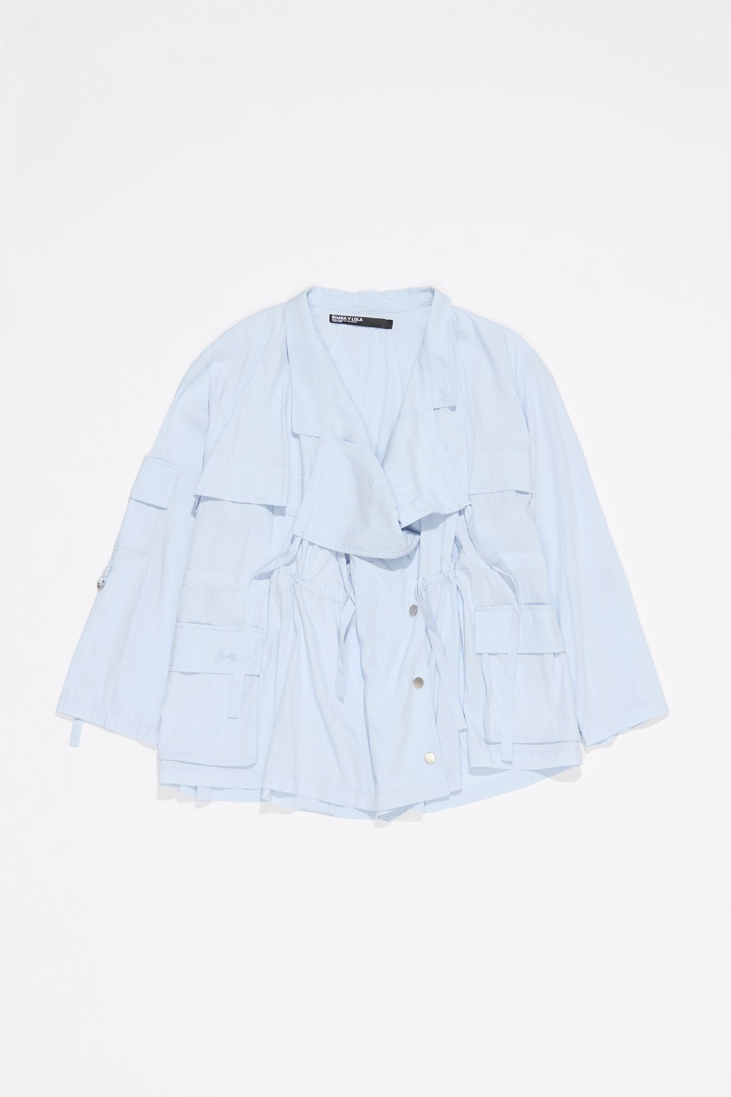 Light blue fluid double-breasted jacket