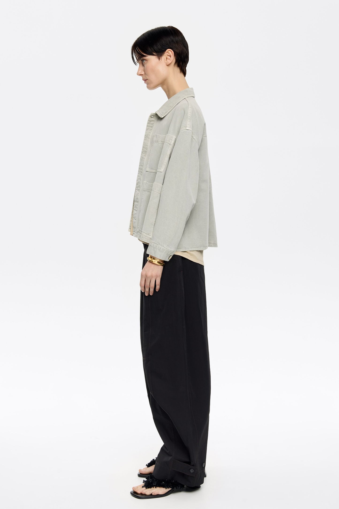 Aquamarine straight denim jacket