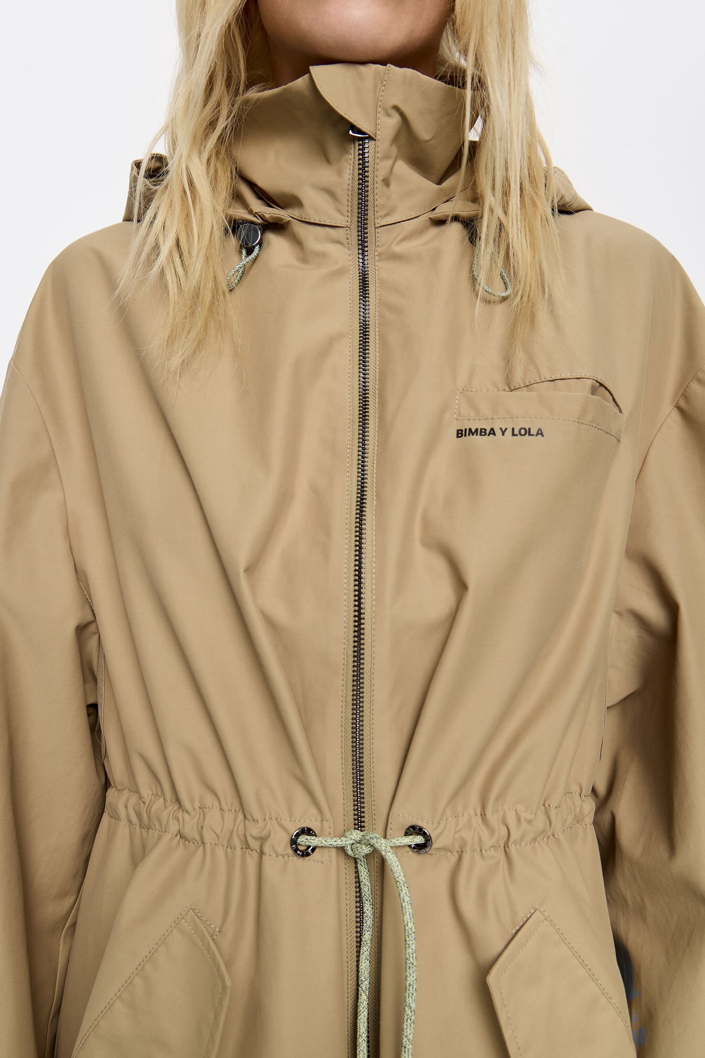 Light khaki A-line trench