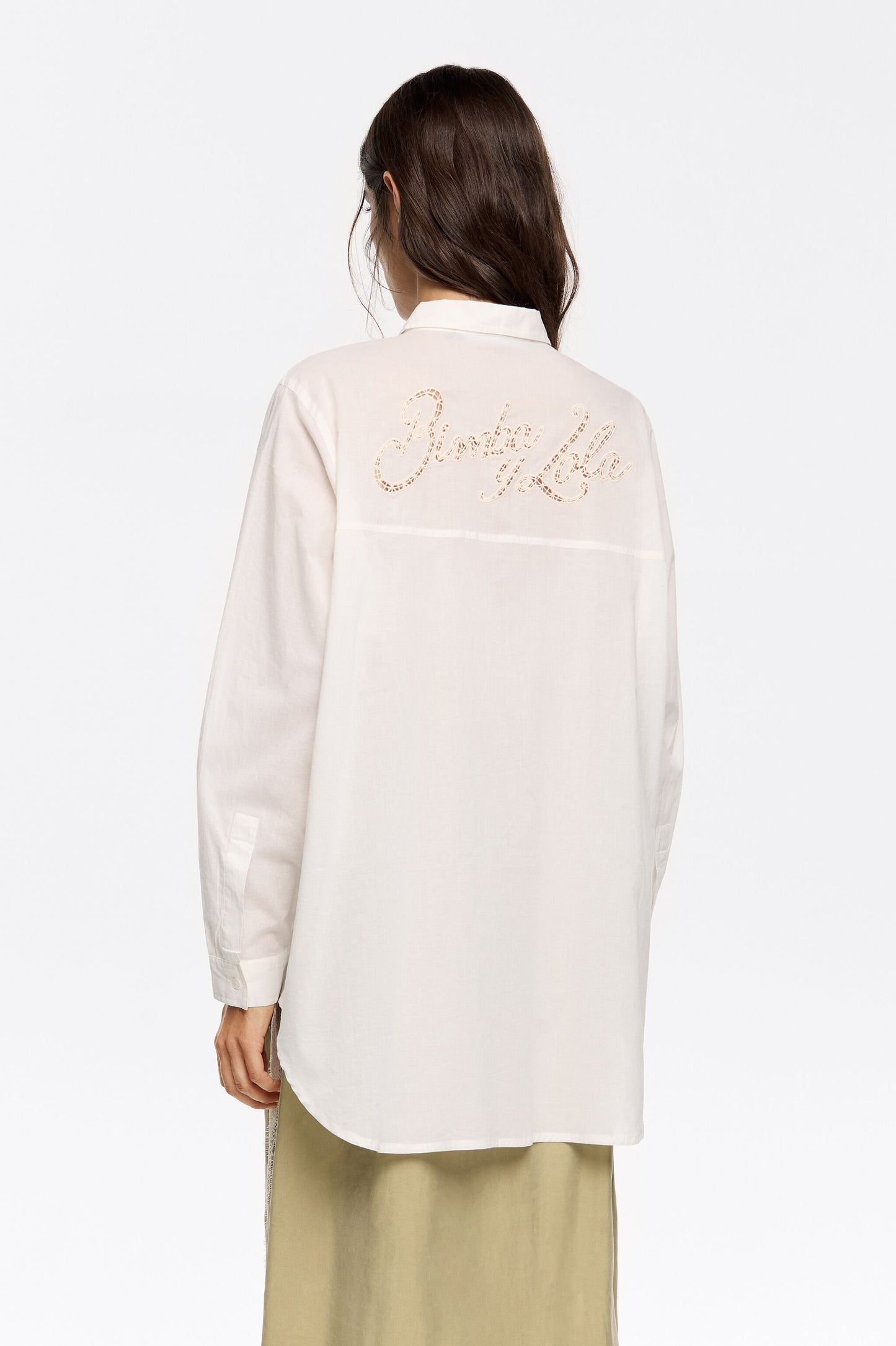 Off-white broderie anglaise logo shirt