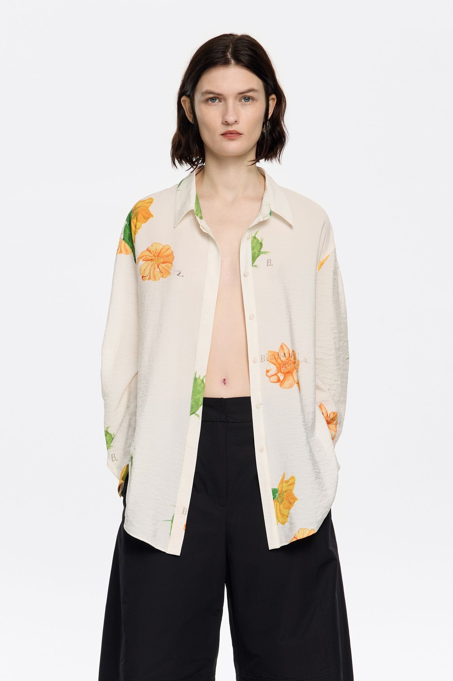Ivory Cactus long straight shirt