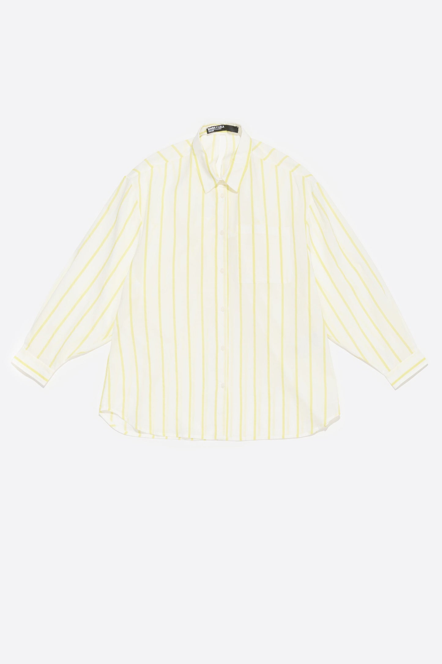 Yellow striped shirt with back knot