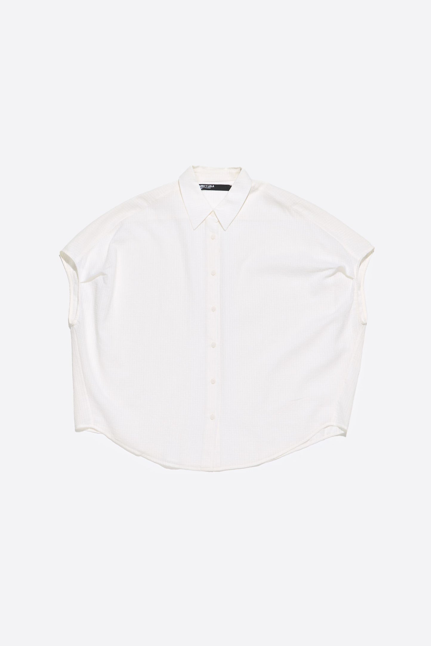 Ivory textured cape shirt