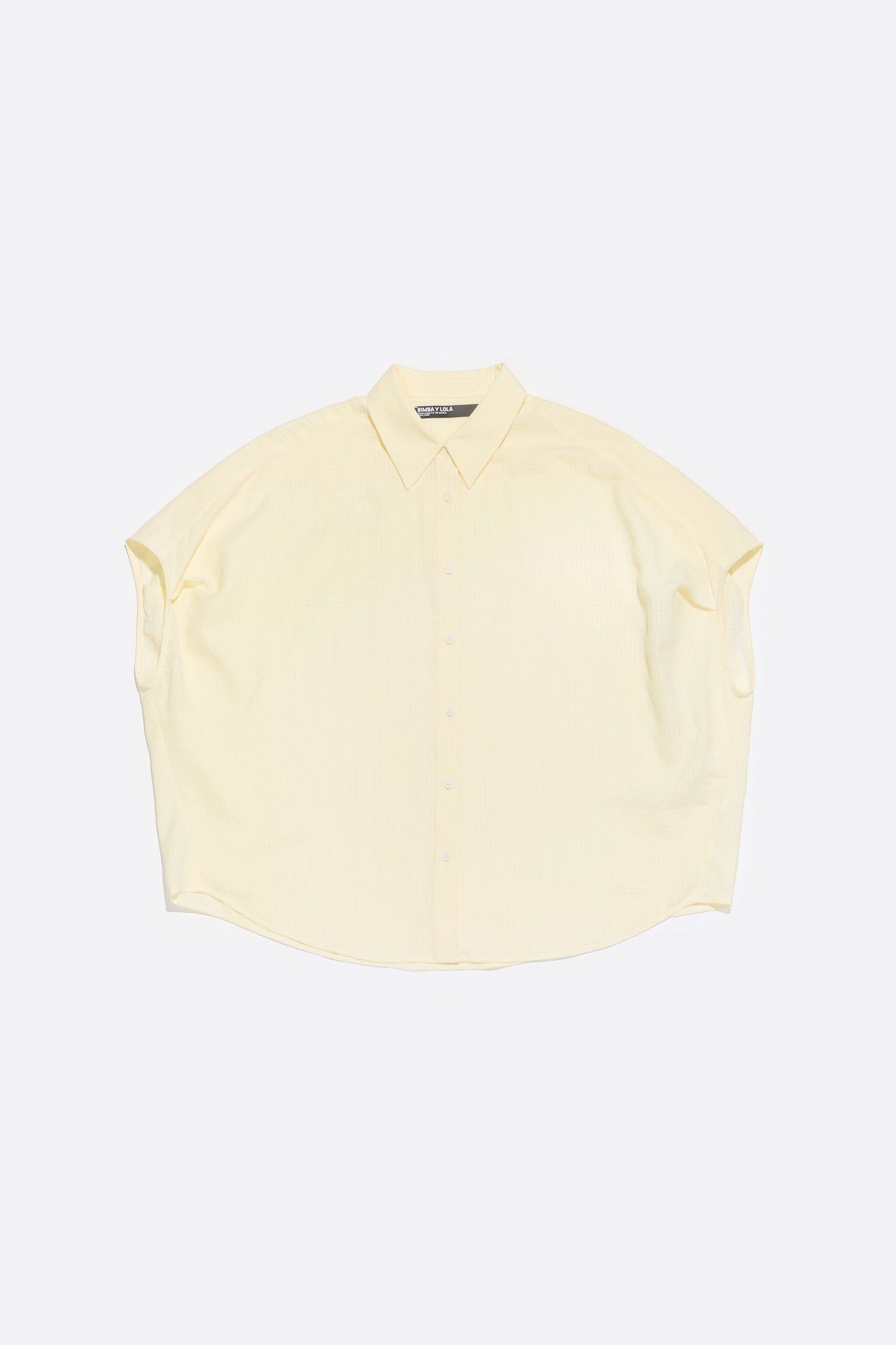Yellow textured cape shirt