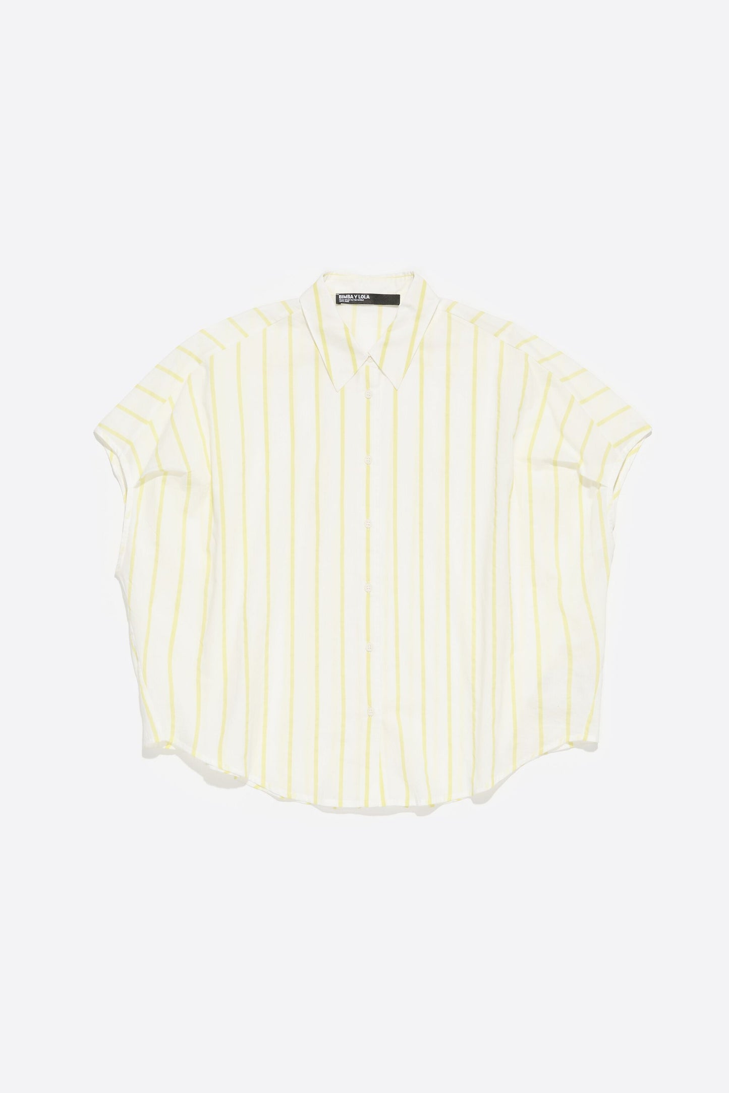 Yellow striped cape shirt