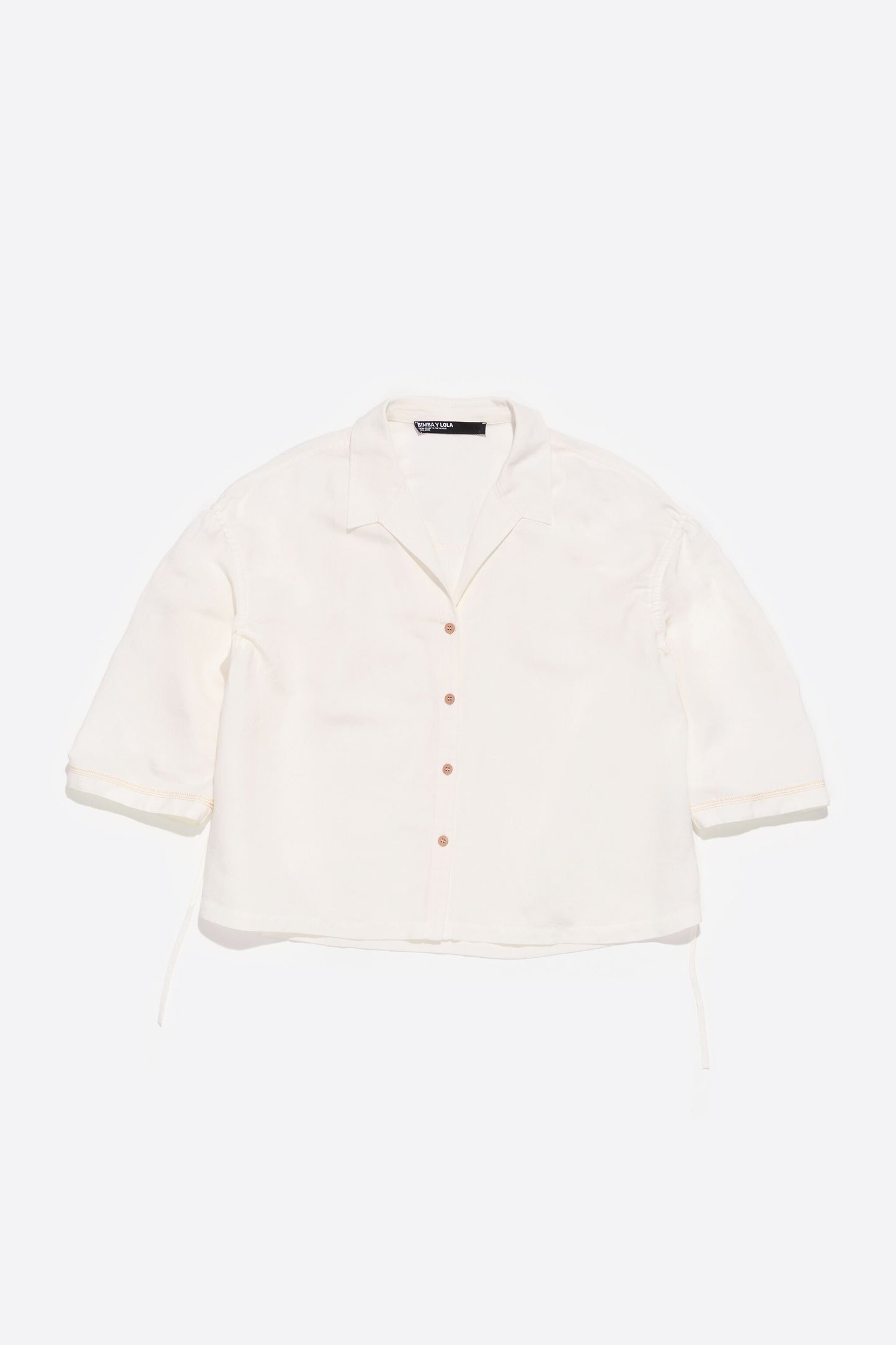 Ivory boxy linen shirt
