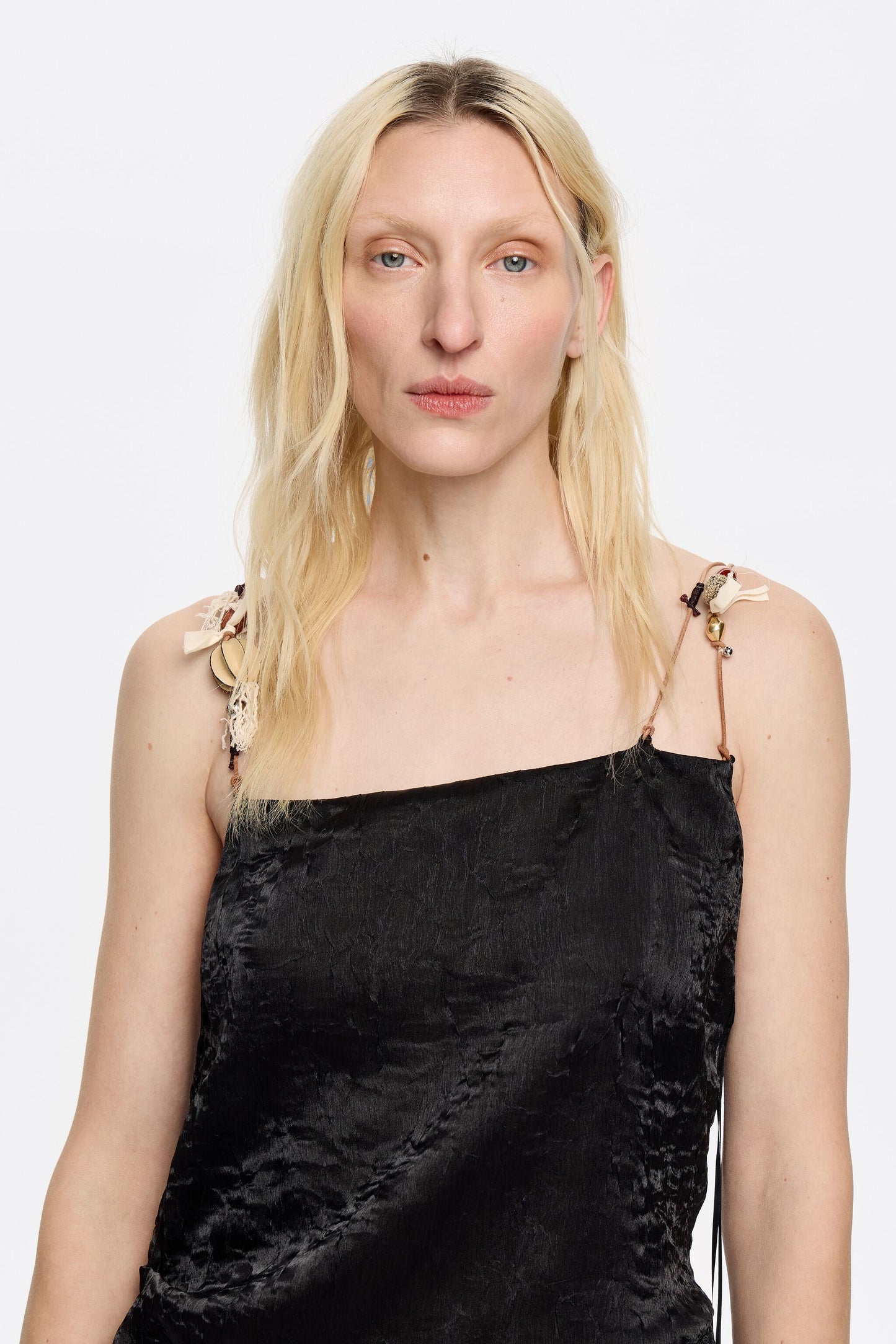 Black fancy vest top