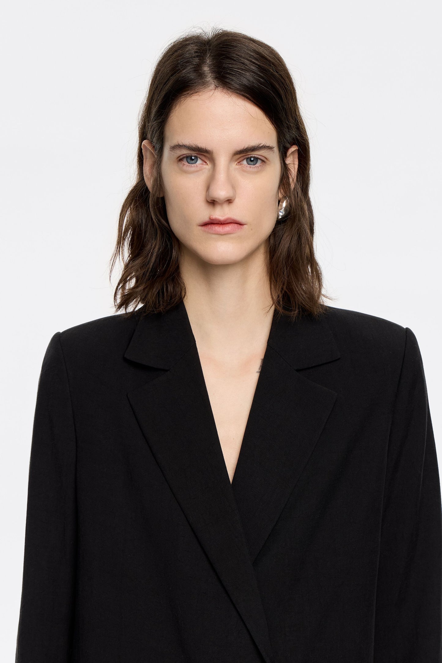 Black tailored double-breasted jacket