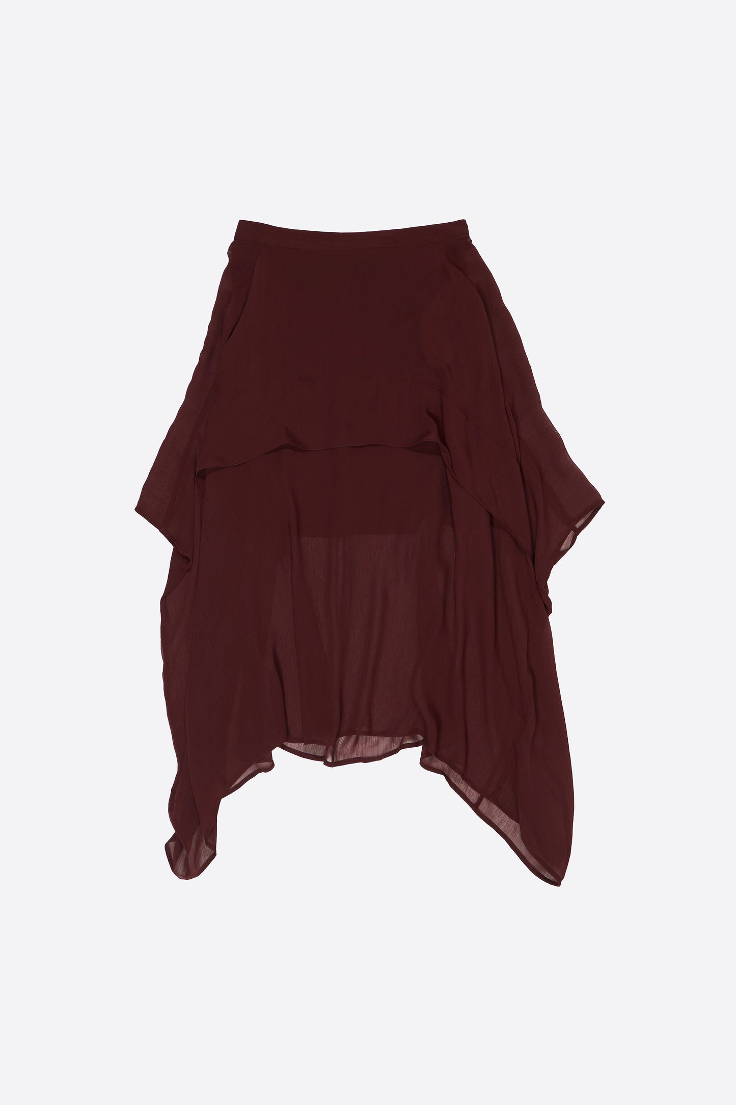 Brown fluid asymmetric skirt