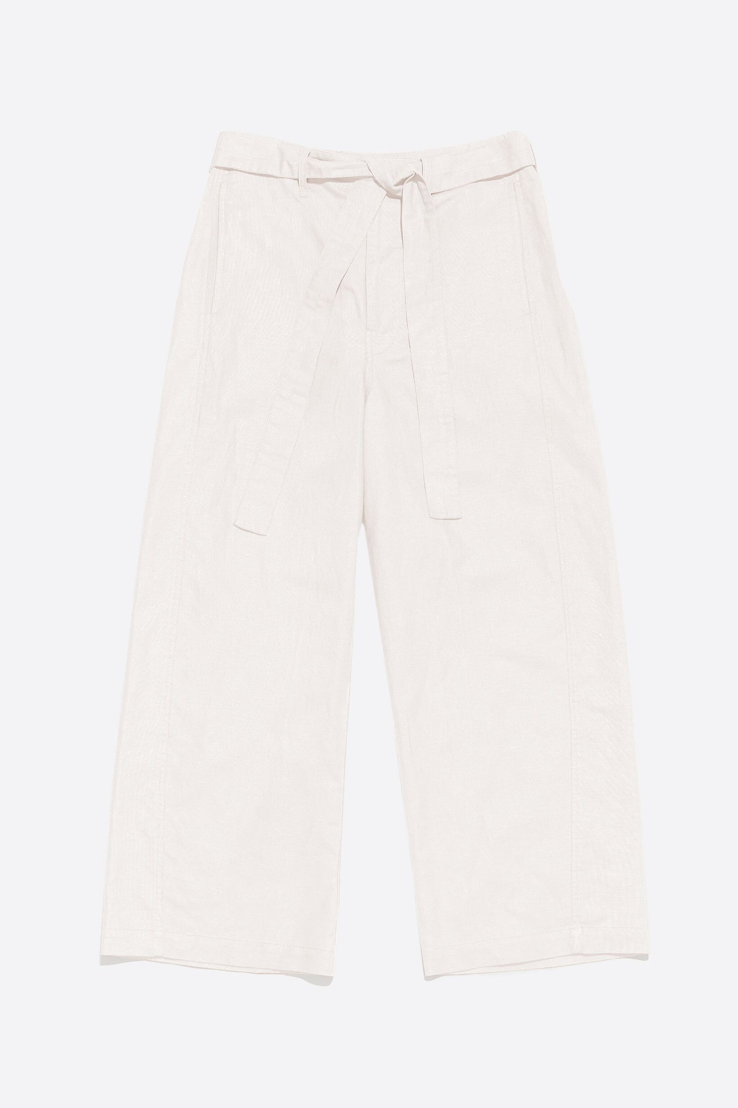 Ivory linen barrel trousers
