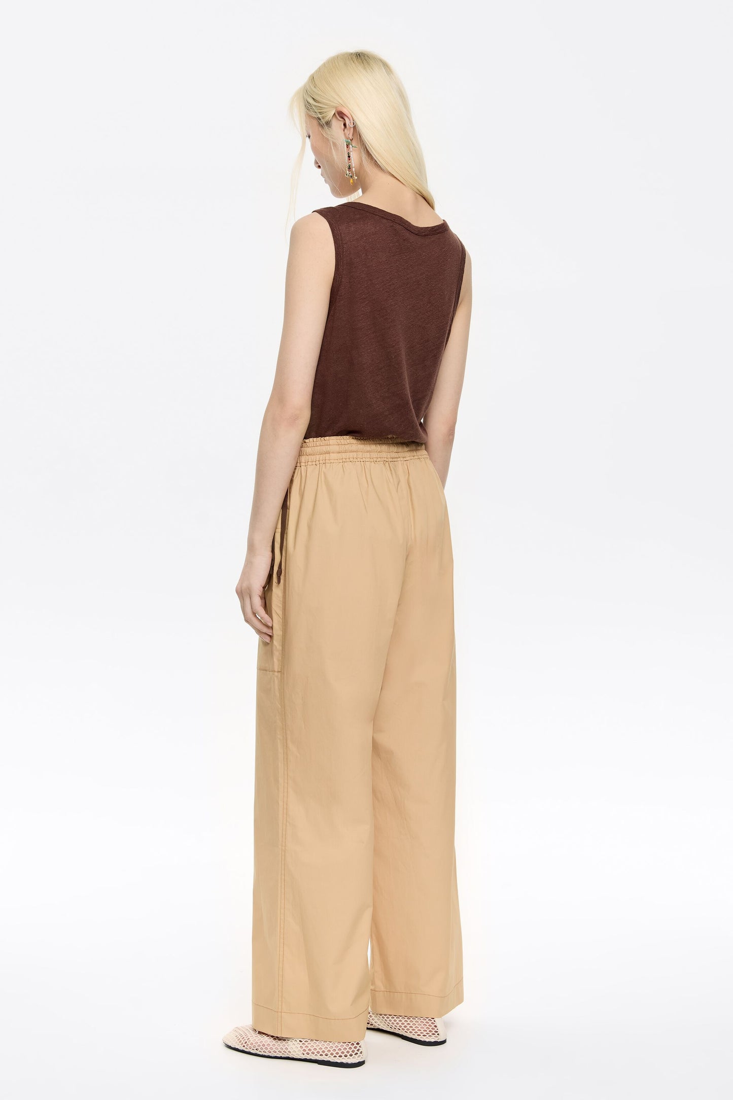 Camel cotton joggers