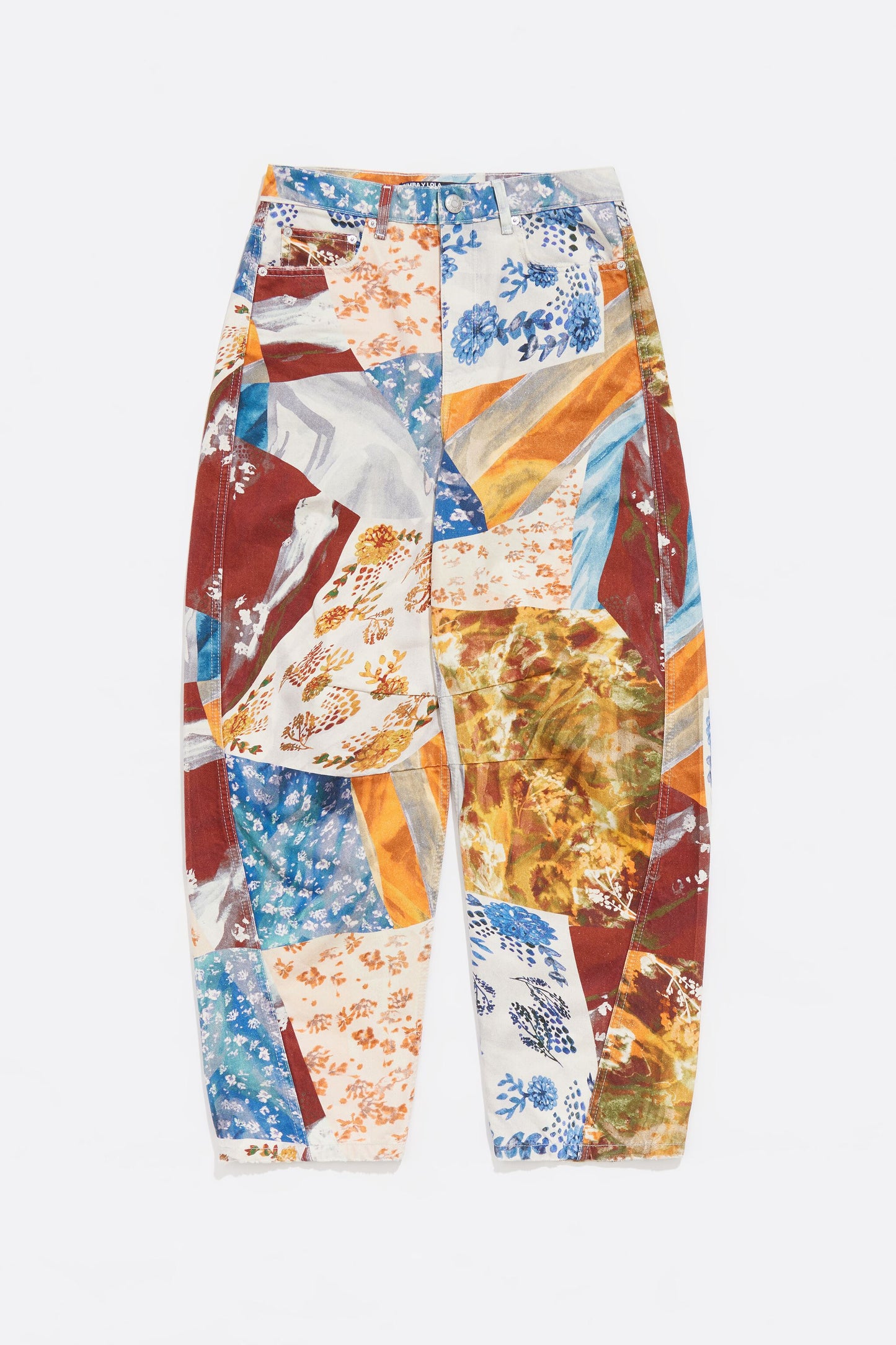 BARREL - Orange Patchwork jeans