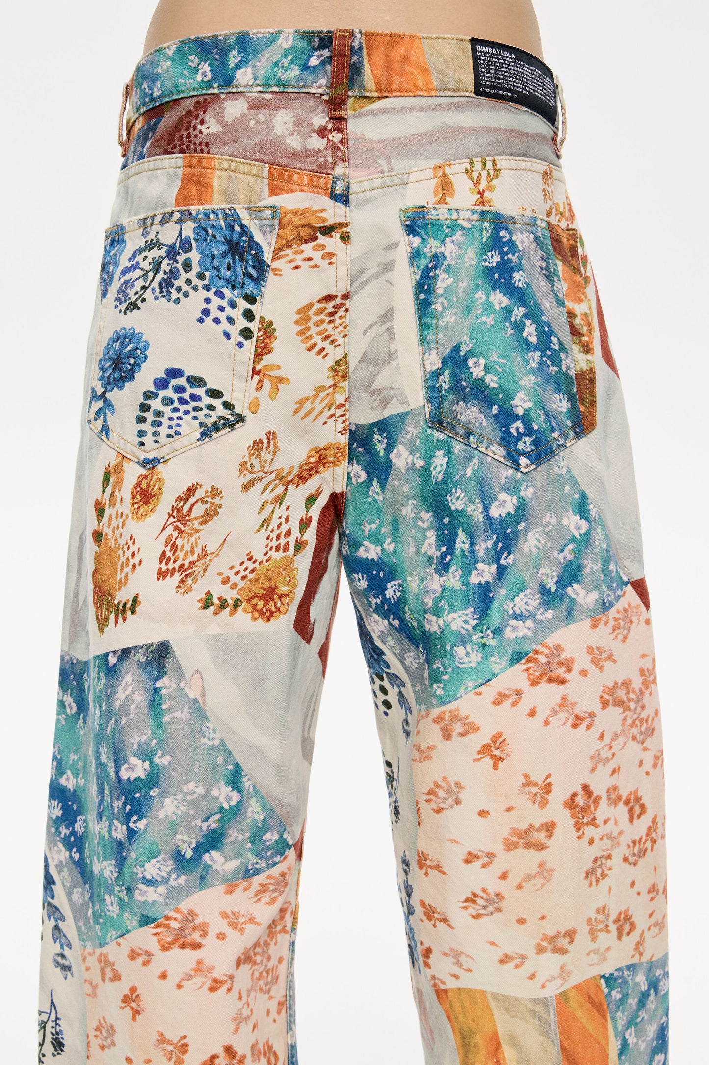 BARREL - Orange Patchwork jeans