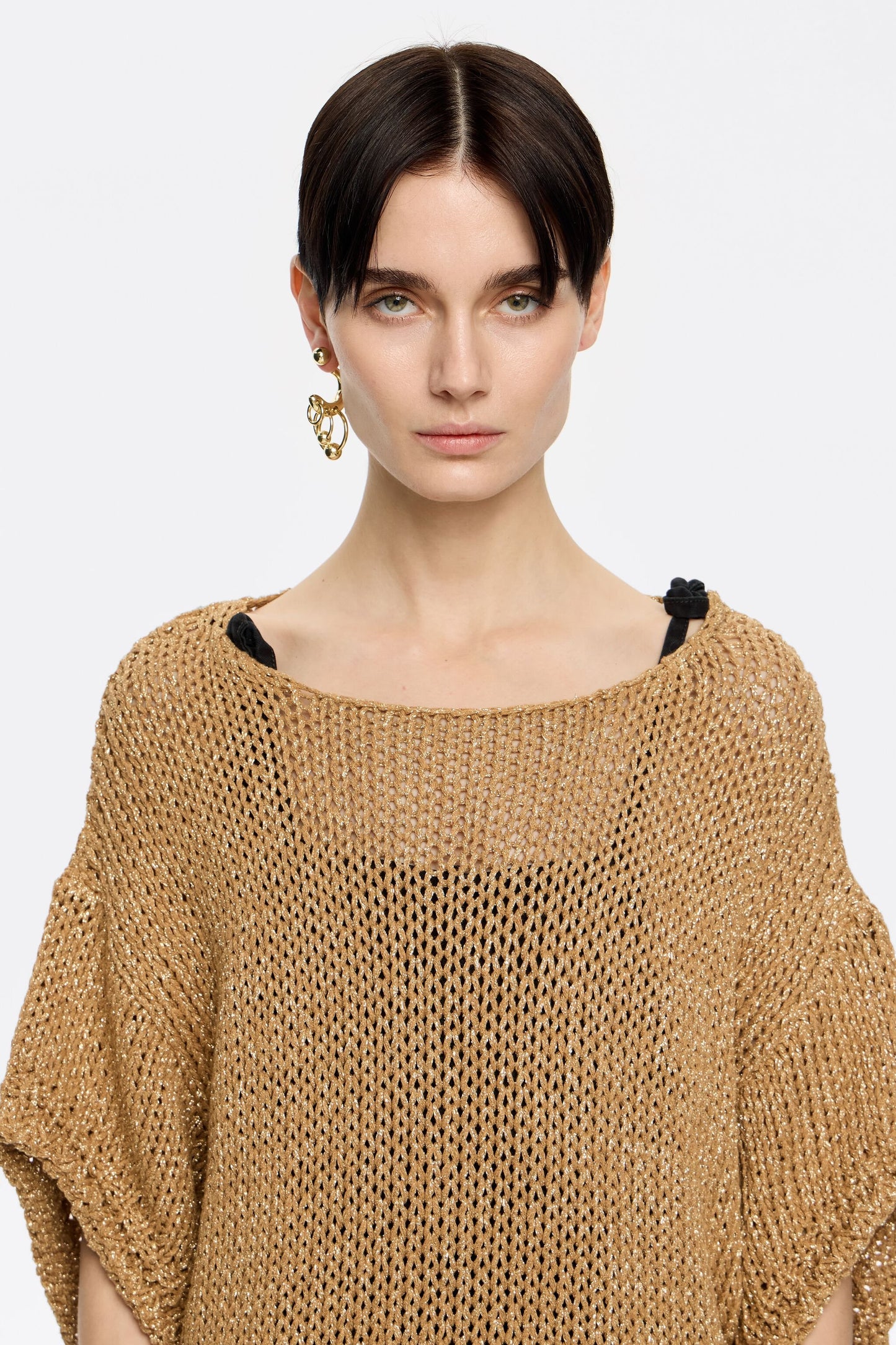 Gold oversize lurex sweater
