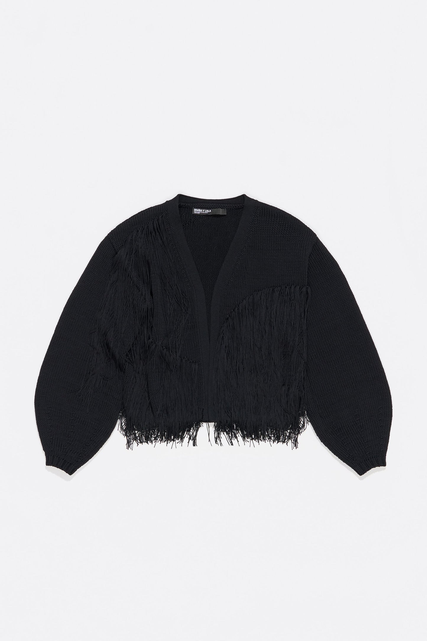 Black fringed cardigan