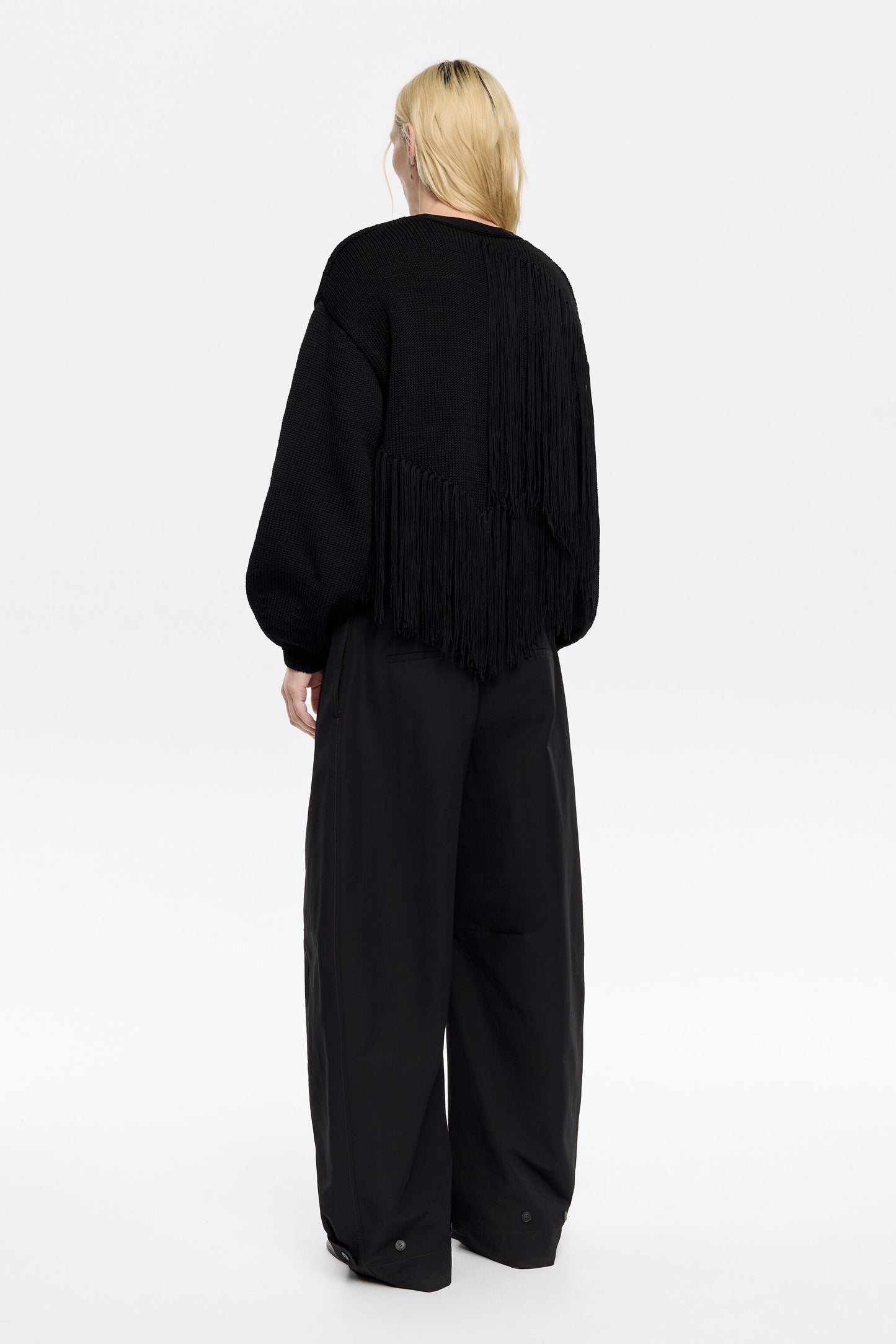 Black fringed cardigan