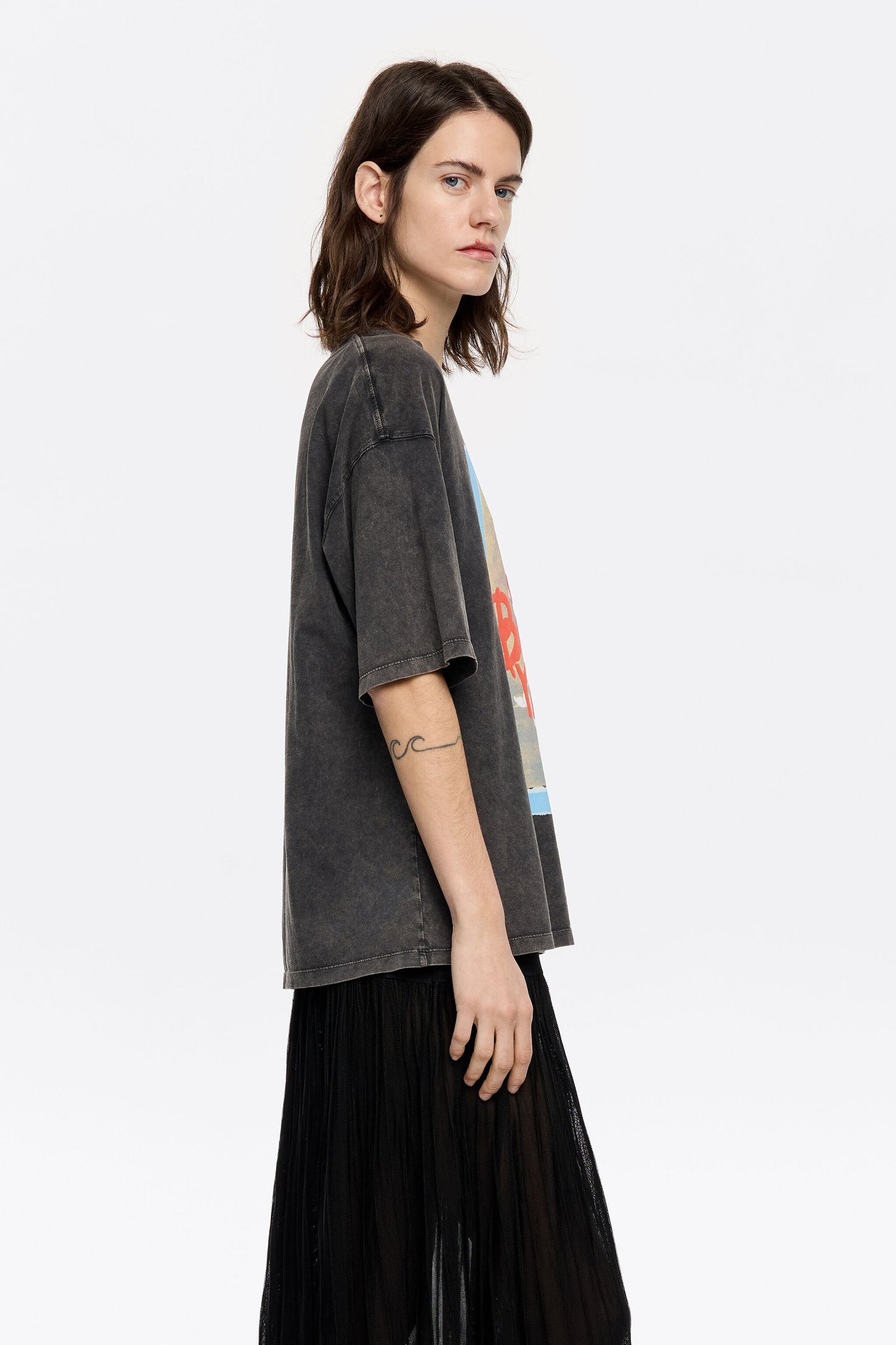 Oversize black logo T-shirt