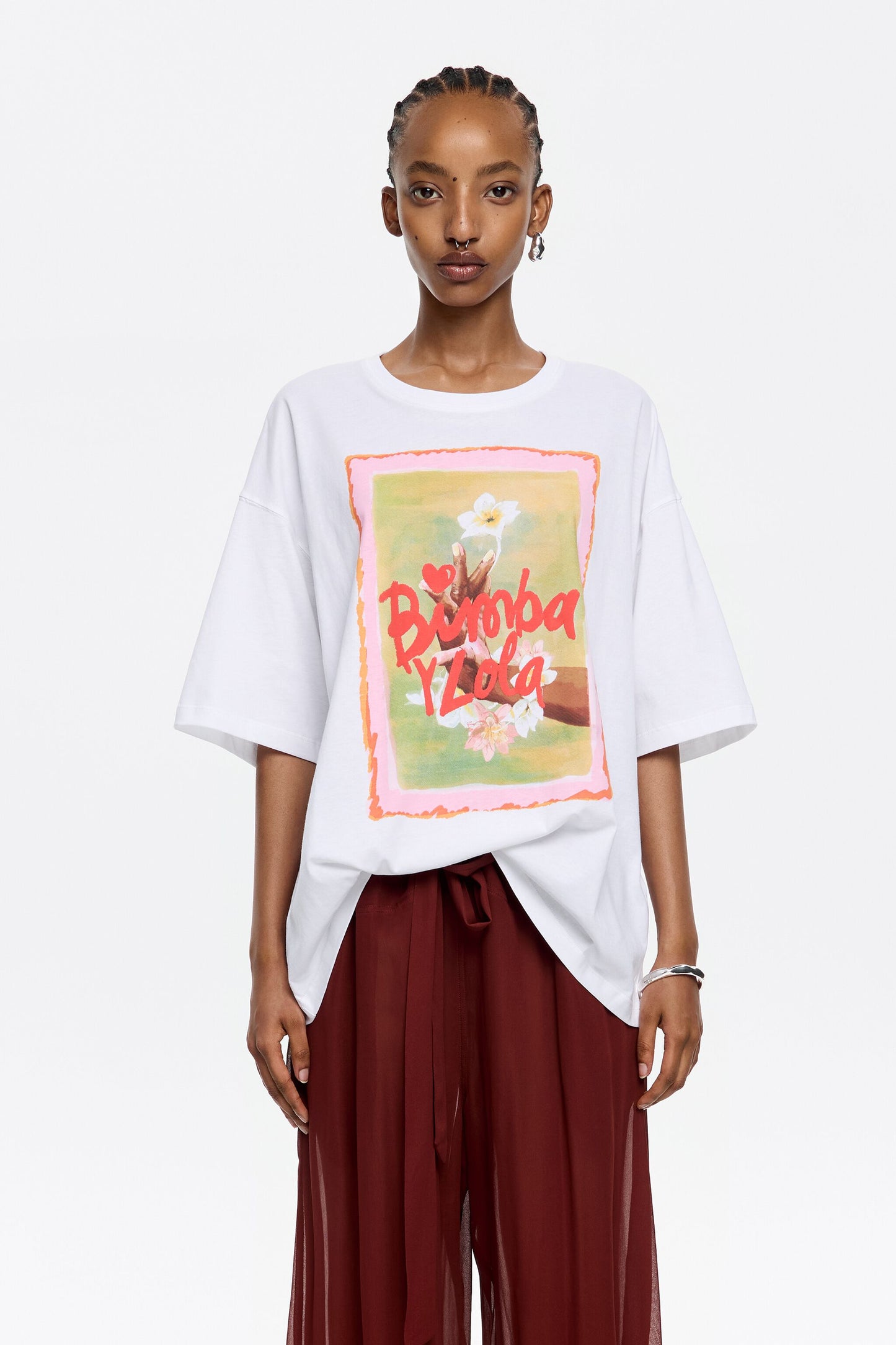 White oversize logo T-shirt