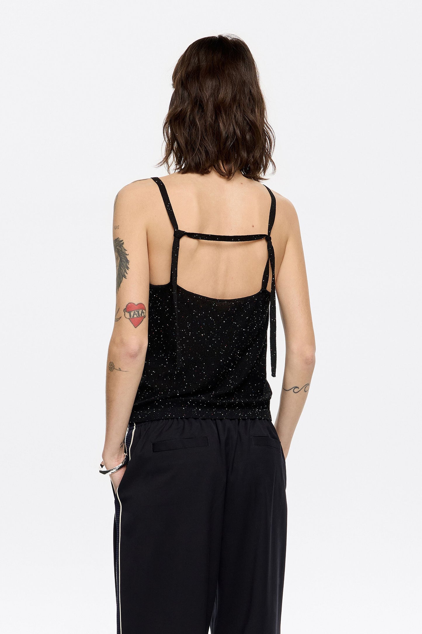 Black knit top