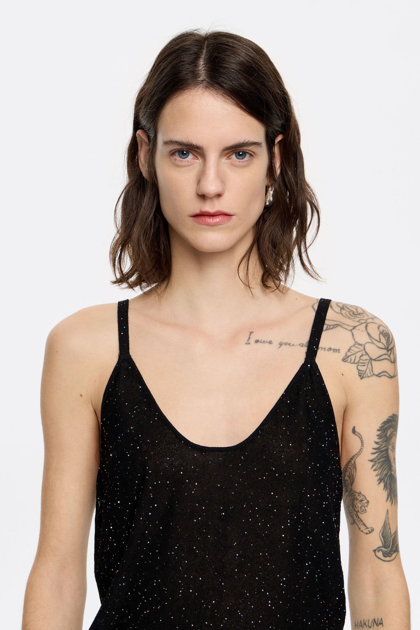 Black knit top