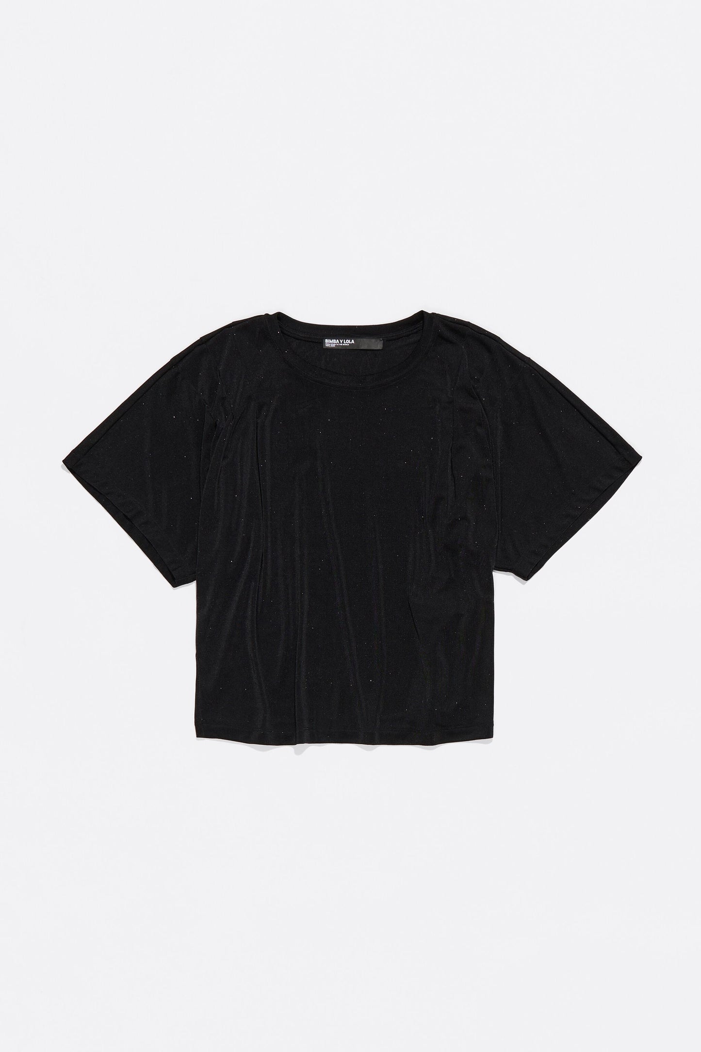 Black fluid boxy T-shirt
