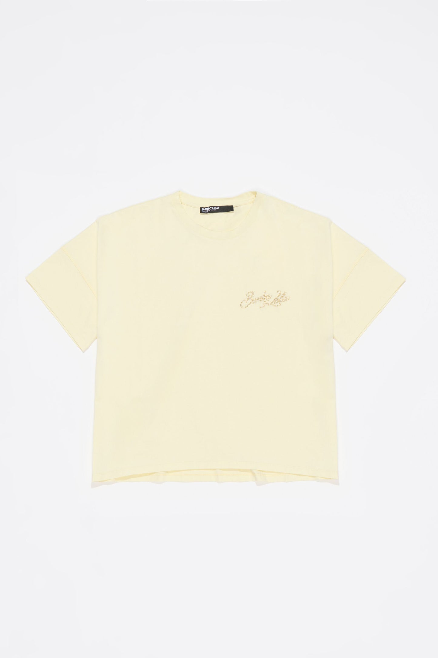 Yellow embroidered logo boxy T-shirt