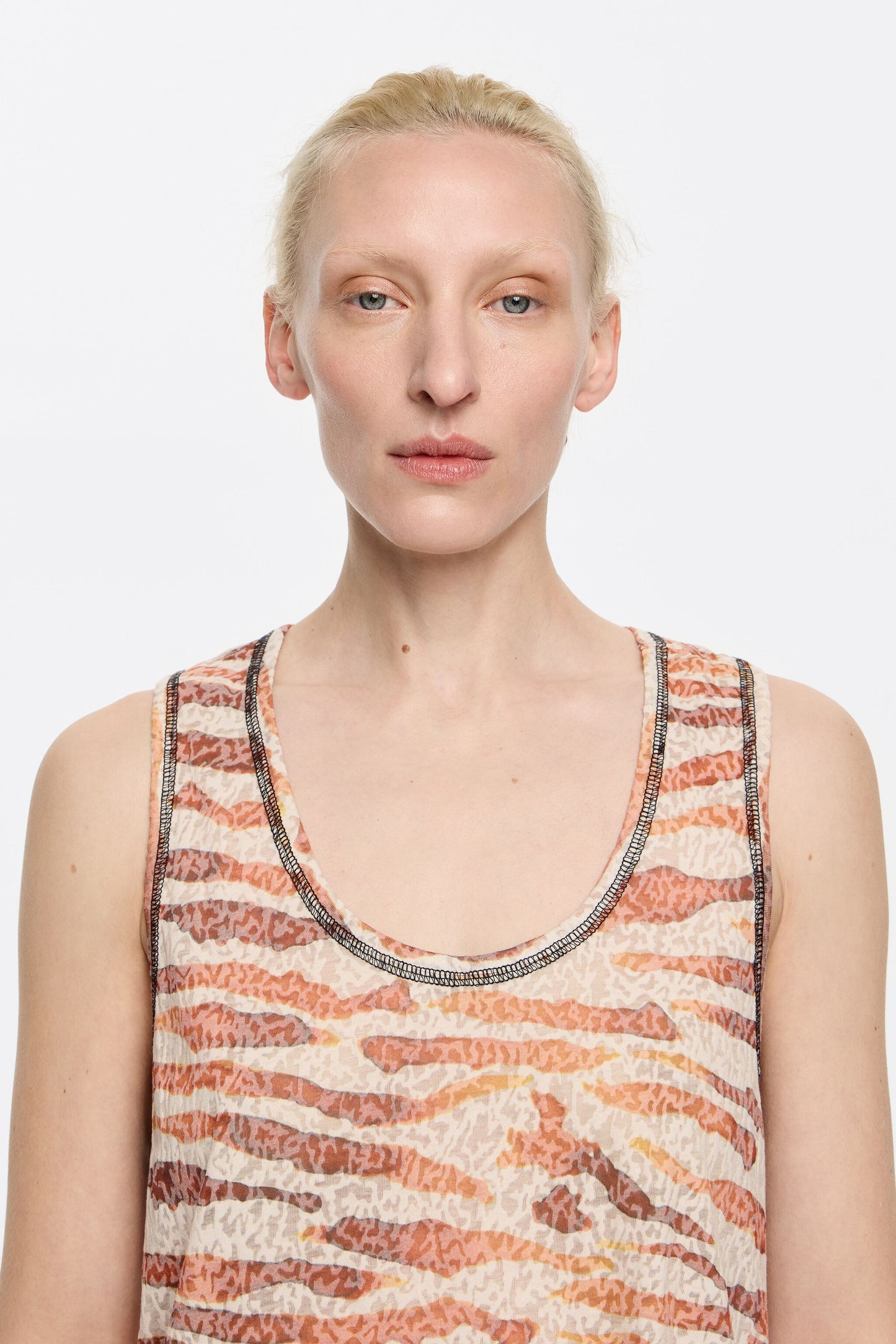 Brown watercolor devoré Zebra T-shirt