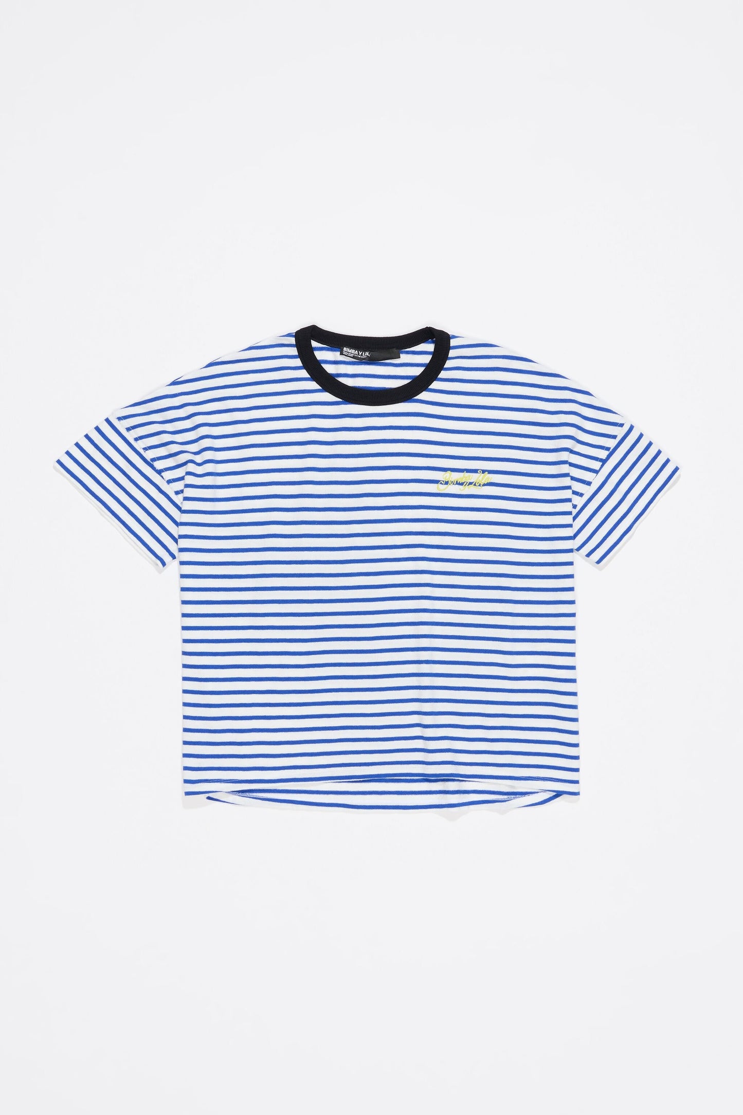 Blue striped cotton boxy T-shirt