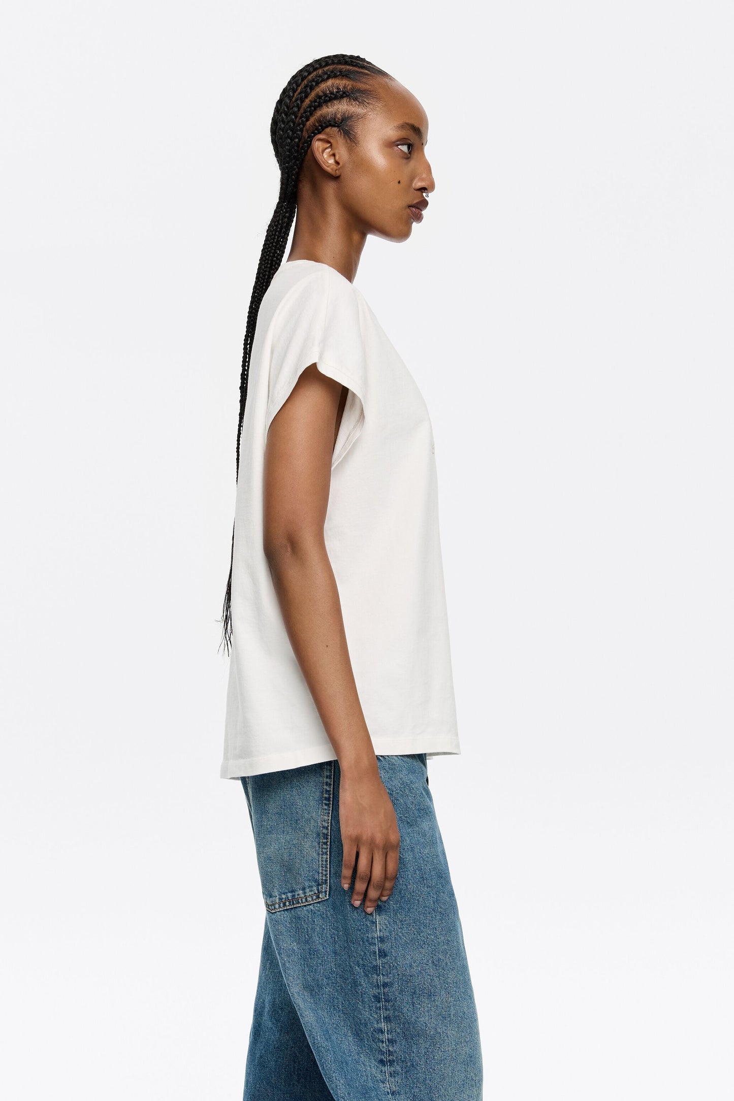 Ivory cotton logo T-shirt