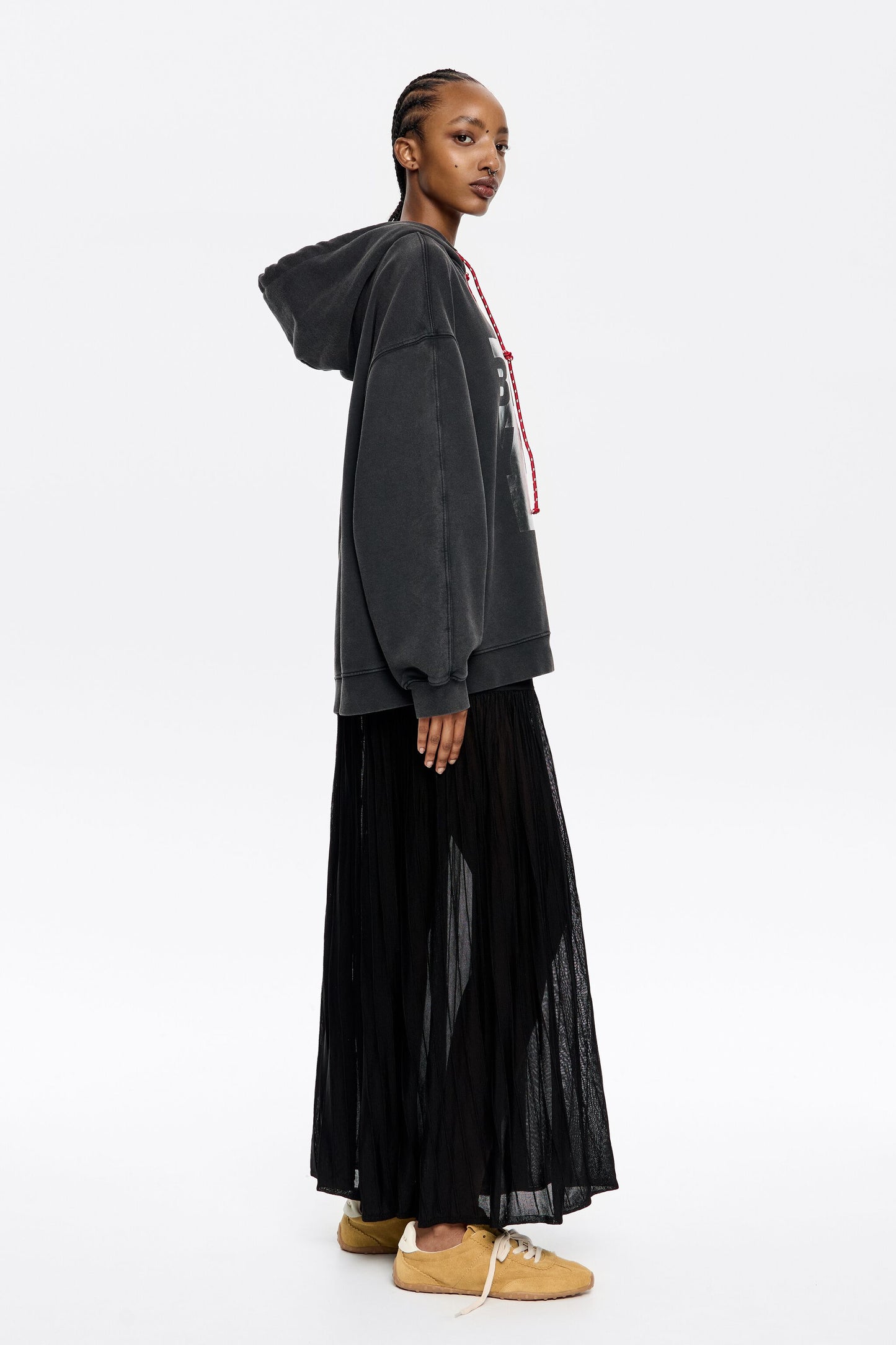 Washed black oversize logo sweatshirt